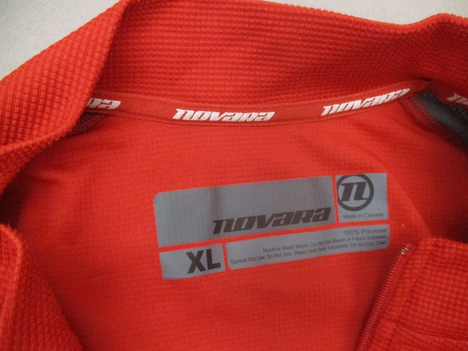 NOVARA Size XL Men Full Zip Pocket Elastic Waist Short Sleeve Cycling Jersey 476