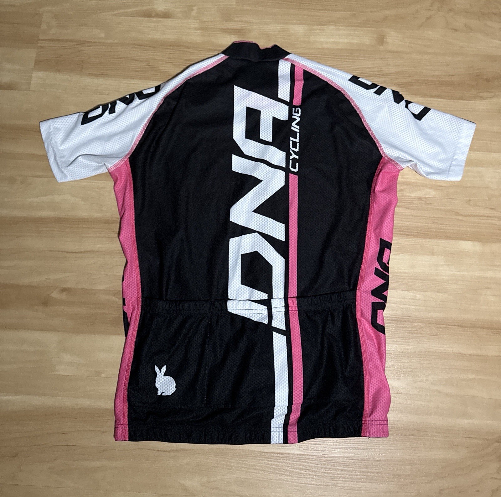 DNA Cycling Dirt & Asphalt Jersey Medium-Black/Pink/White Logo Full Zip 3 Pocket
