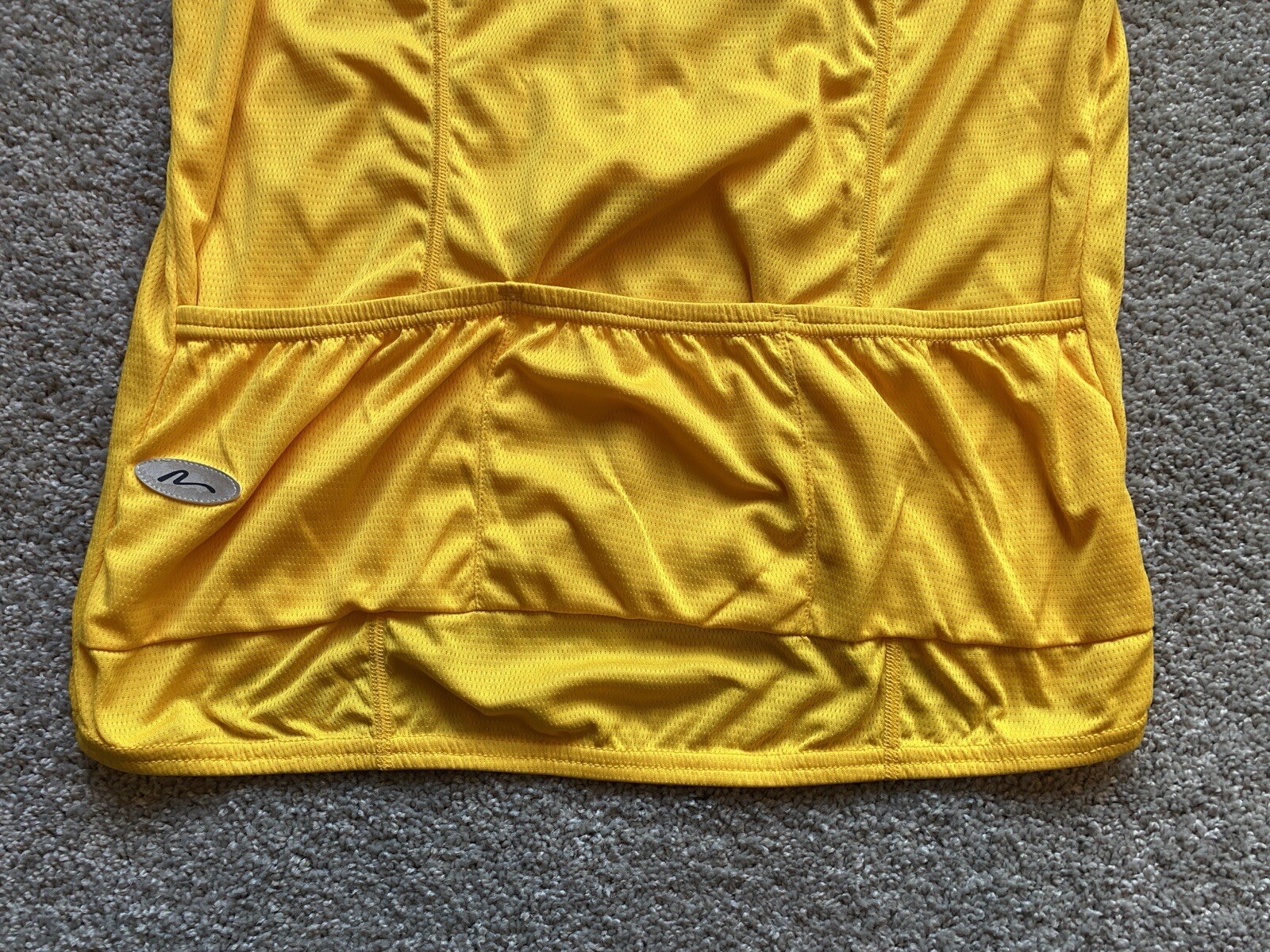 Vintage Nashbar Cycling Jersey Mens Large Yellow Bike 3/4 Zip Back Pockets