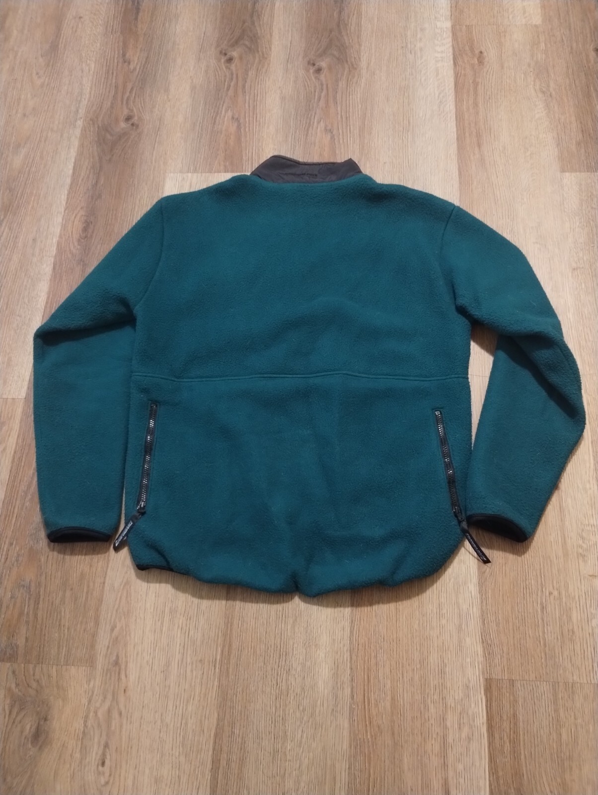 VTG Performance Bicycle Fleece Size L Cycling Pullover 1/4 Zip Pocket 90s Green