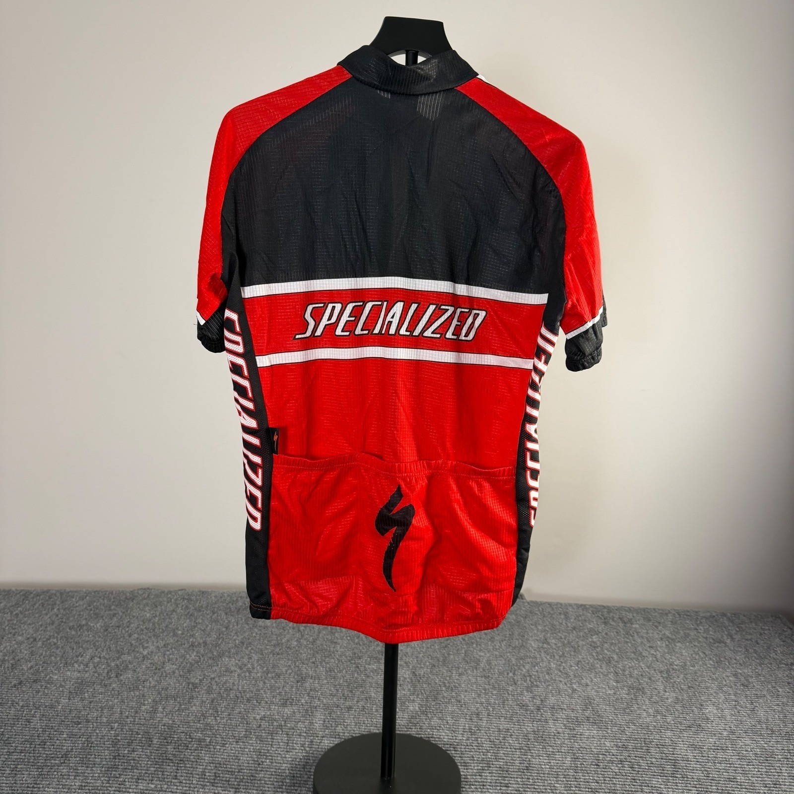 Specialized Mens Cycling Jersey Red Black Full Zip Short Sleeve XL-5