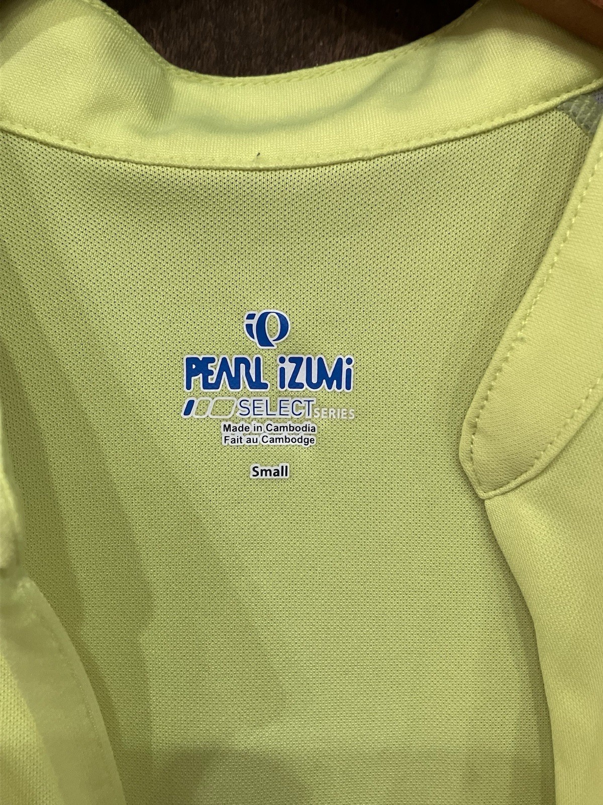 PEARL IZUMI Cycling Jersey Short Sleeve Full Zip Pockets Yellow Women’s Small