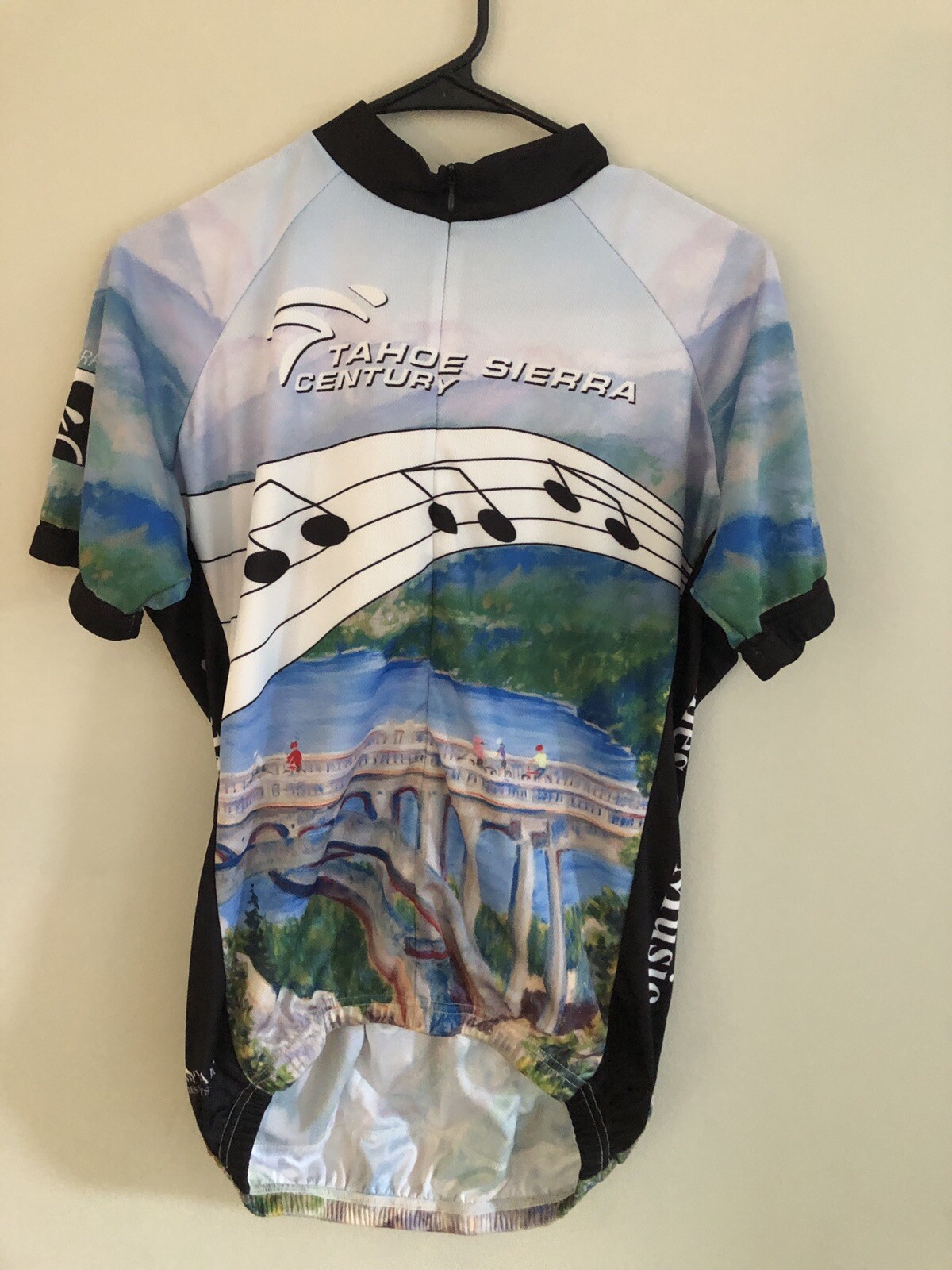 Peak1 Tahoe Cycing Jersey Unisex Medium Tahoe Sierra Century Impressionist Print