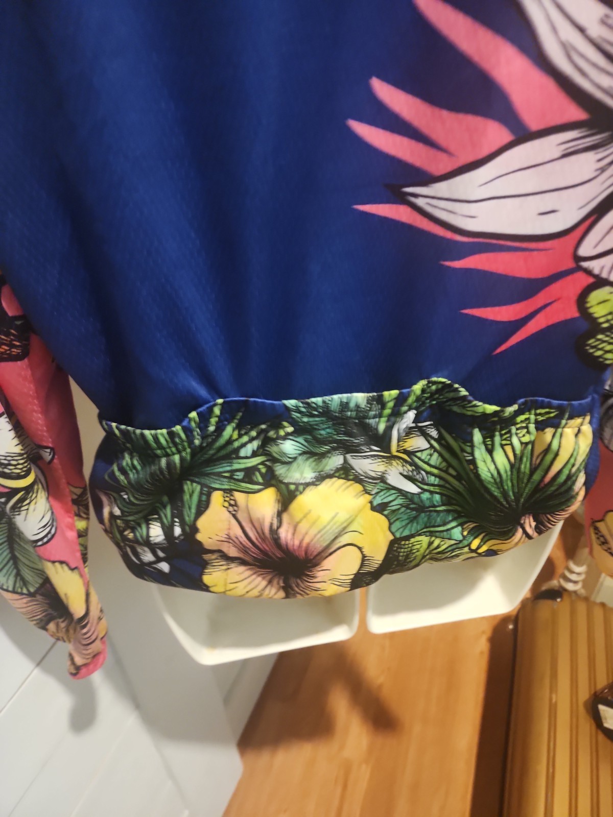 Women’s Cycling Top Jersey Tropical Floral Full Zip Size XL