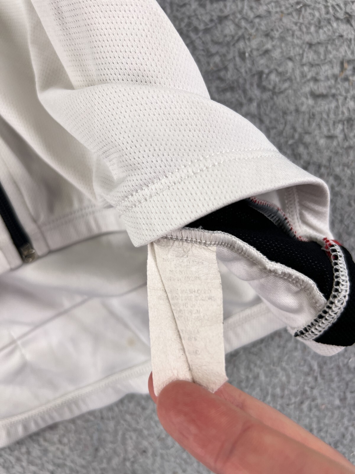Performance Cycling Jersey Womens Medium White Black Full Zip 100% Polyester