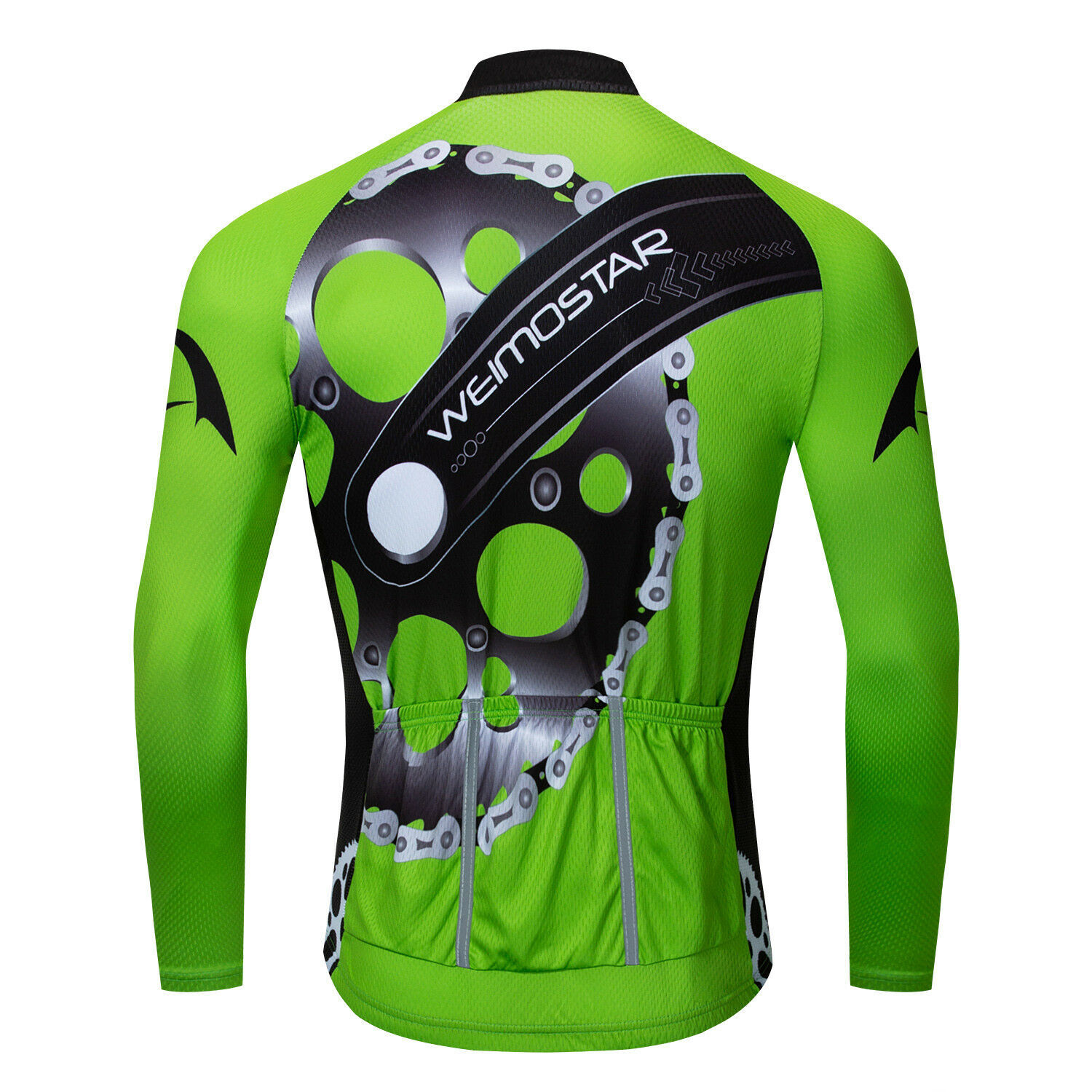 Men’s Long Sleeve Cycling Jersey Full Zip Bike Bicycle Jersey Shirt Reflective