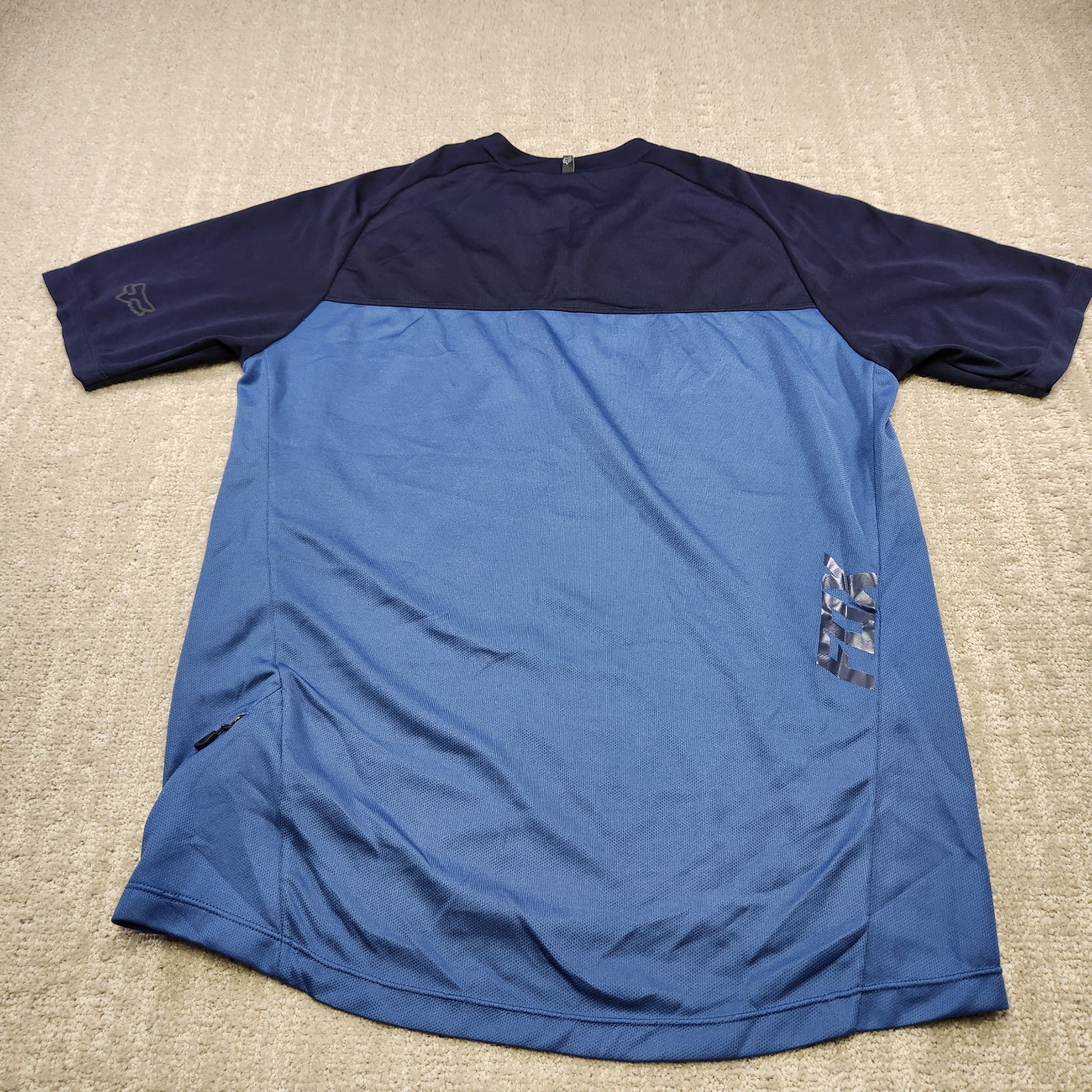 Fox Ranger Jersey Men Medium MTB Cycling Downhill Riding Race Blue Shirt 1/4 Zip
