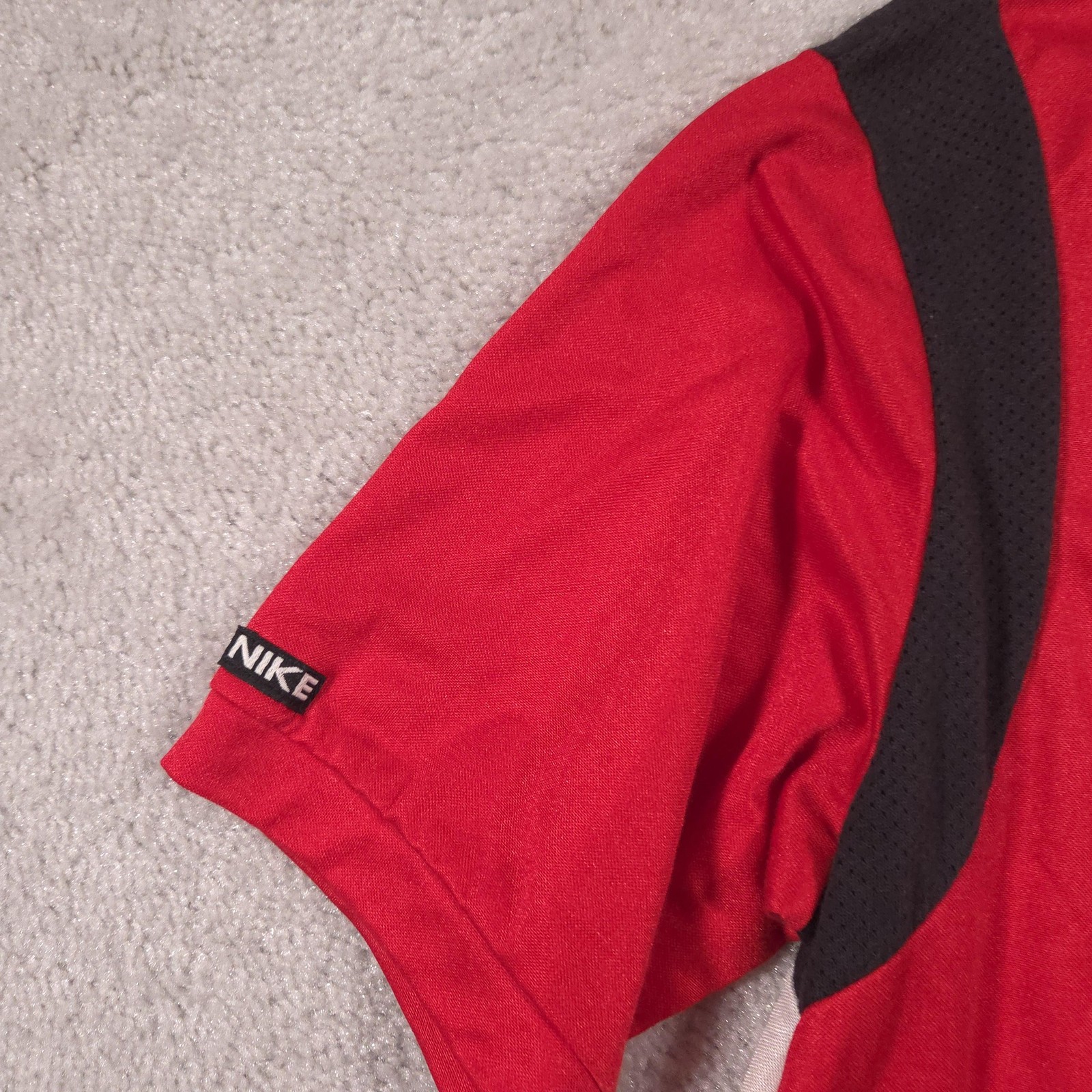 Vintage Nike Cycling Jersey Shirt Mens Large Red Black 1/4 Zip Mesh Graphic 90s
