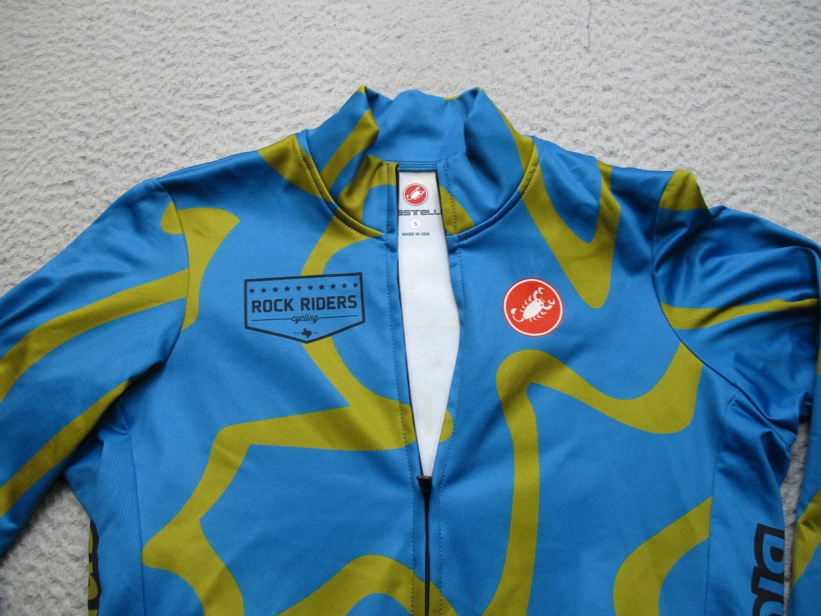 Castelli Rock Riders Cycling Jersey Mens Small Blue Long Sleeve Road Bike Shirt