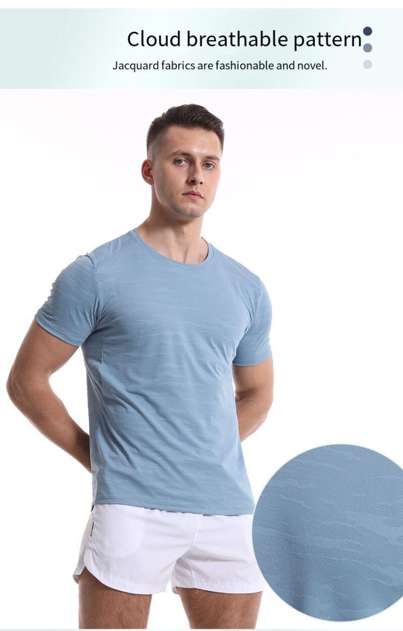 Men’s Casual Slim Fit Training Sweatshirt Quick Drying Short Sleeve T-shirt