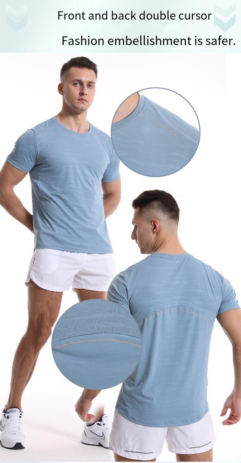 Men’s Casual Slim Fit Training Sweatshirt Quick Drying Short Sleeve T-shirt