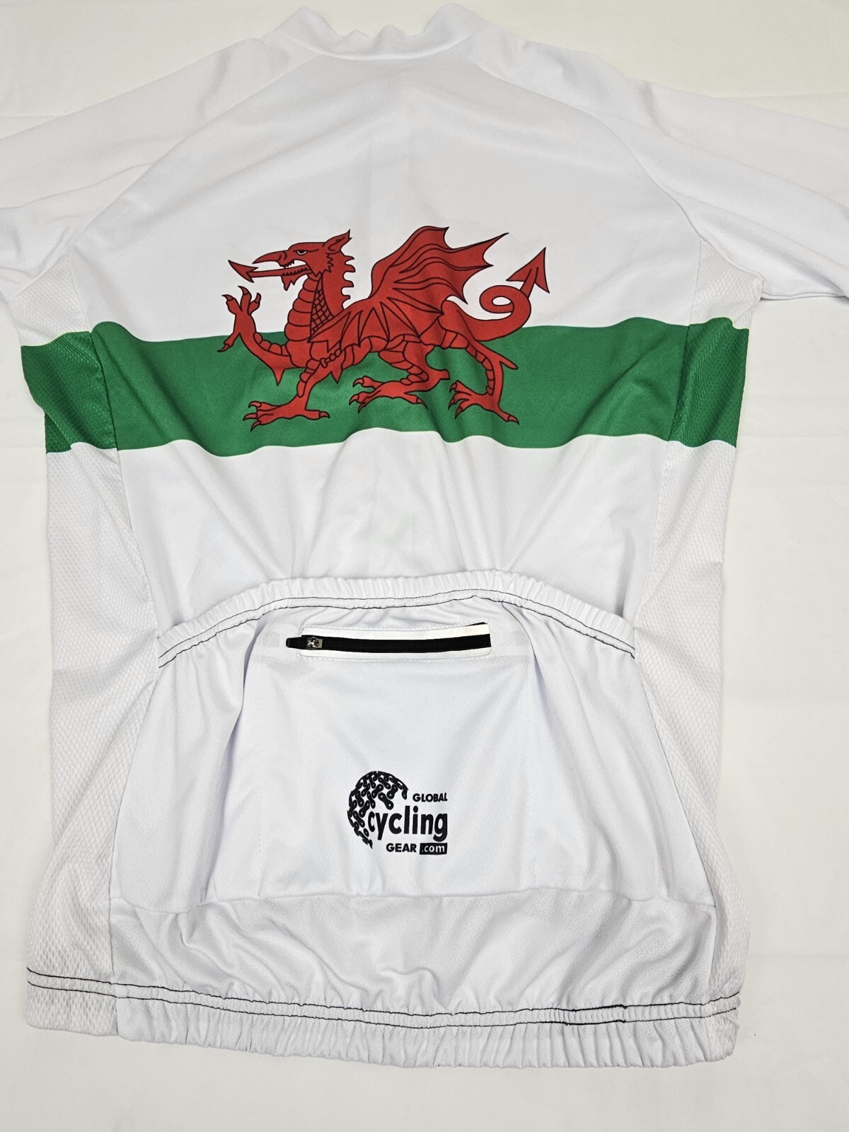 Team United Kingdom Pride Of Wales Cycling Jersey Mens Med. White Short Sleeve