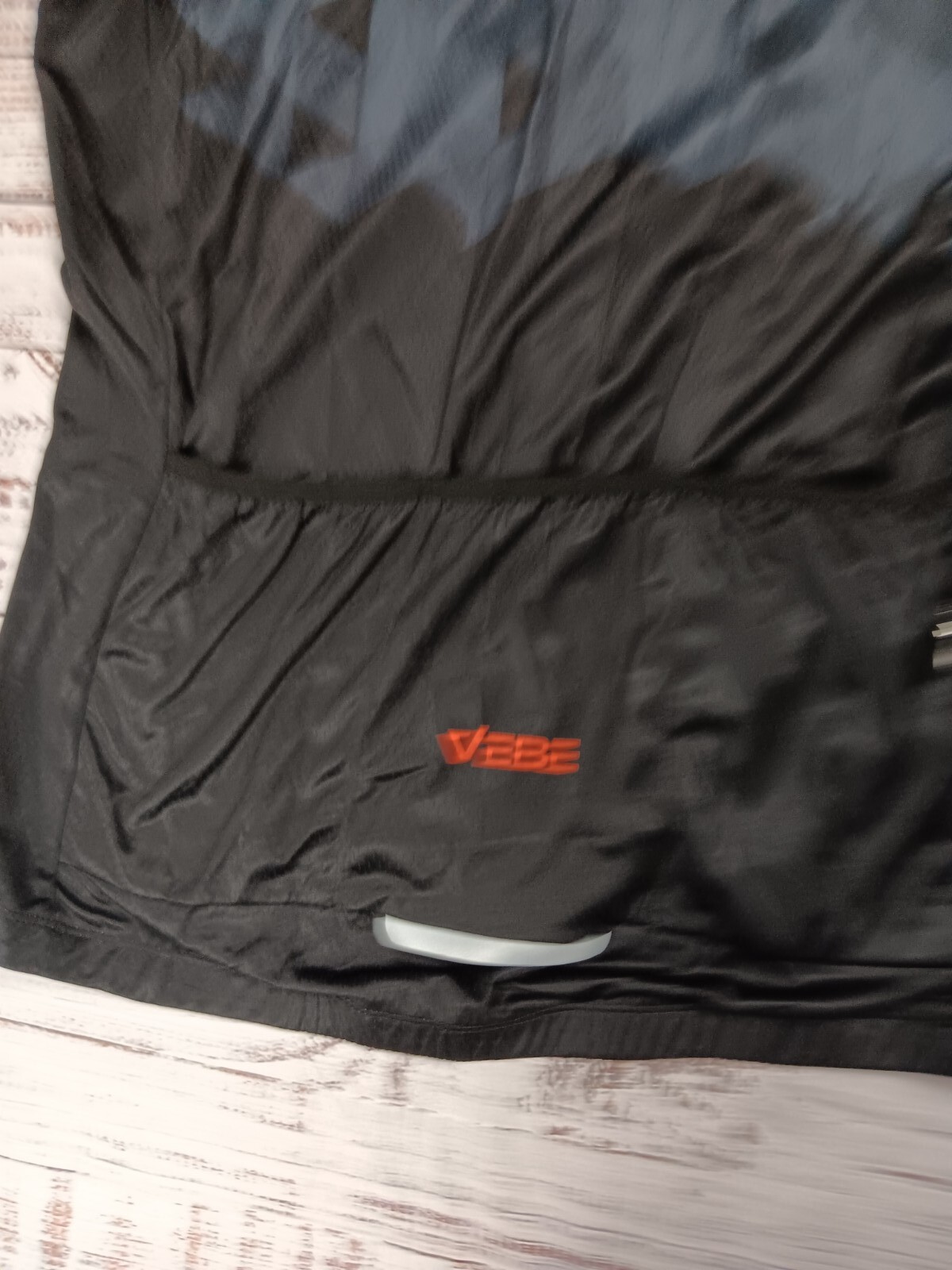 VEBE Sport Bicycle Shirt Cycling Jersey Unisex XXL Black 3 Back Pockets Short