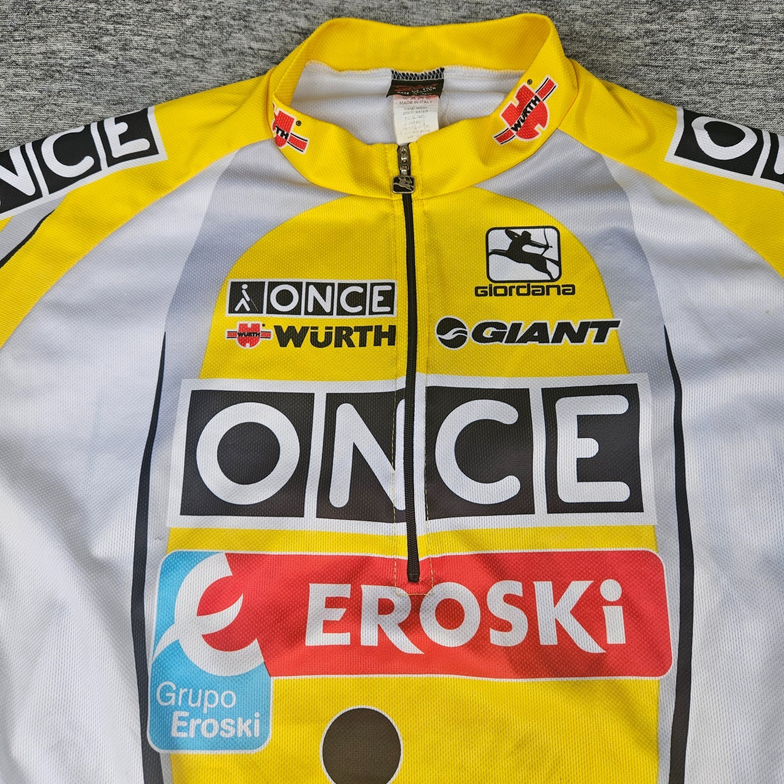 Vtg Giordana Team ONCE Pro Cycling Jersey Men’s XXL 1/2 Zip Giant Road Bike