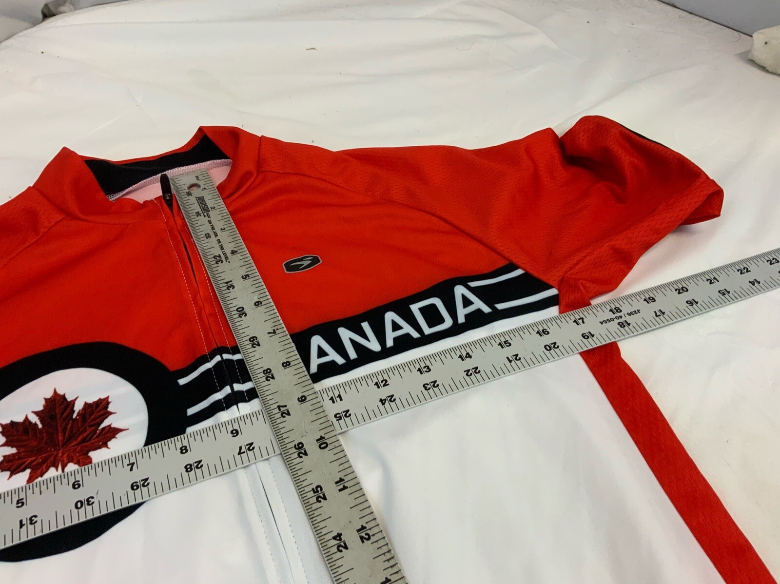 Sugoi Canada Cycling Jersey Jacket S Men White Red Poly Zip LNWOT YGI h1-555