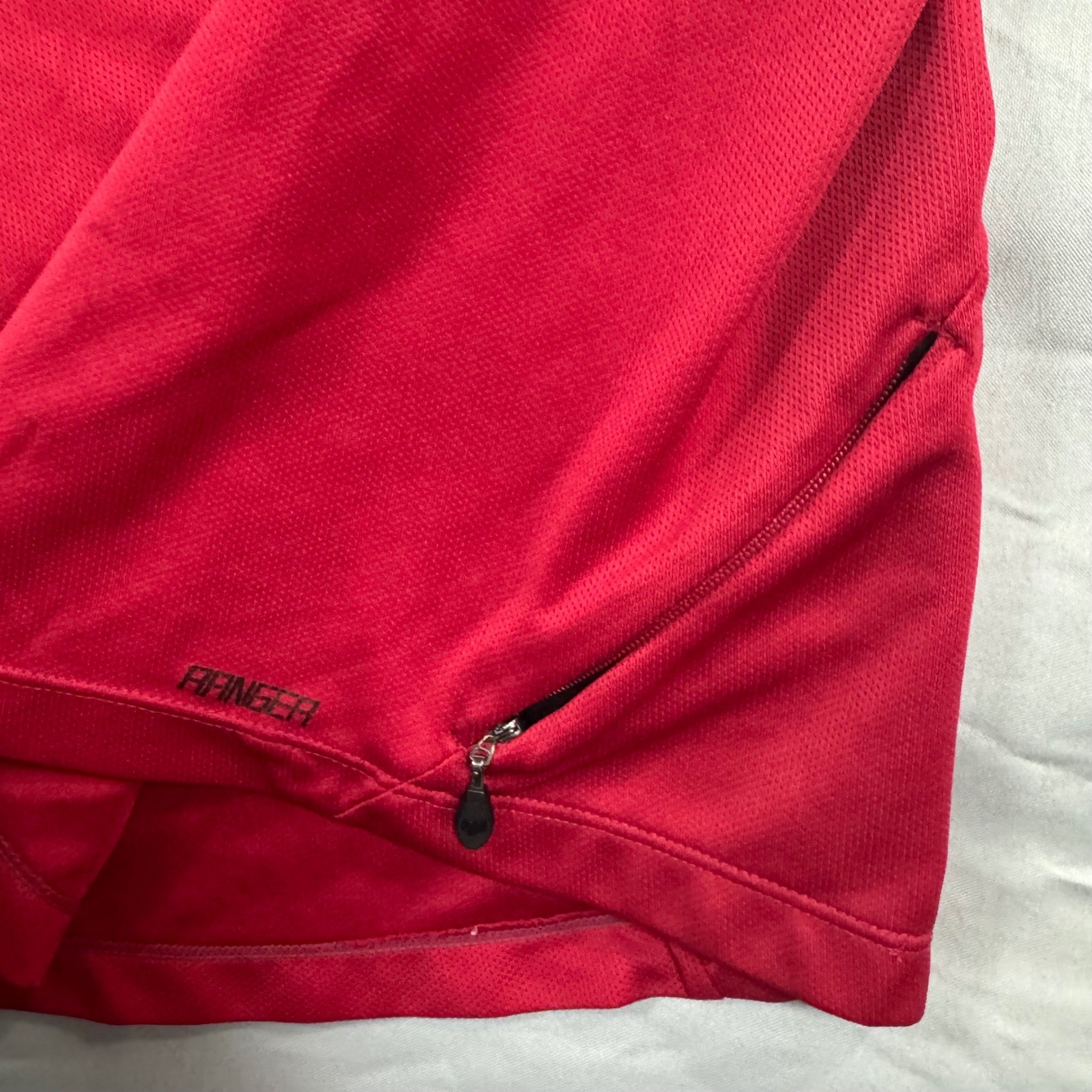 Fox Ranger Short Sleeve Jersey Mens L Red Black 1/4 Zip MTB Cycling Performance