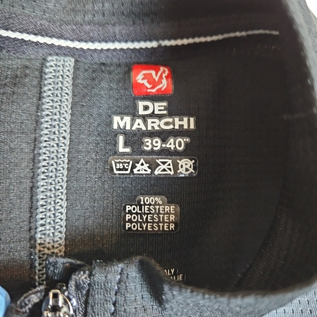 De Marchi Men’s Gray Black Contour Cycling Jersey Large Full Zip Made in Italy