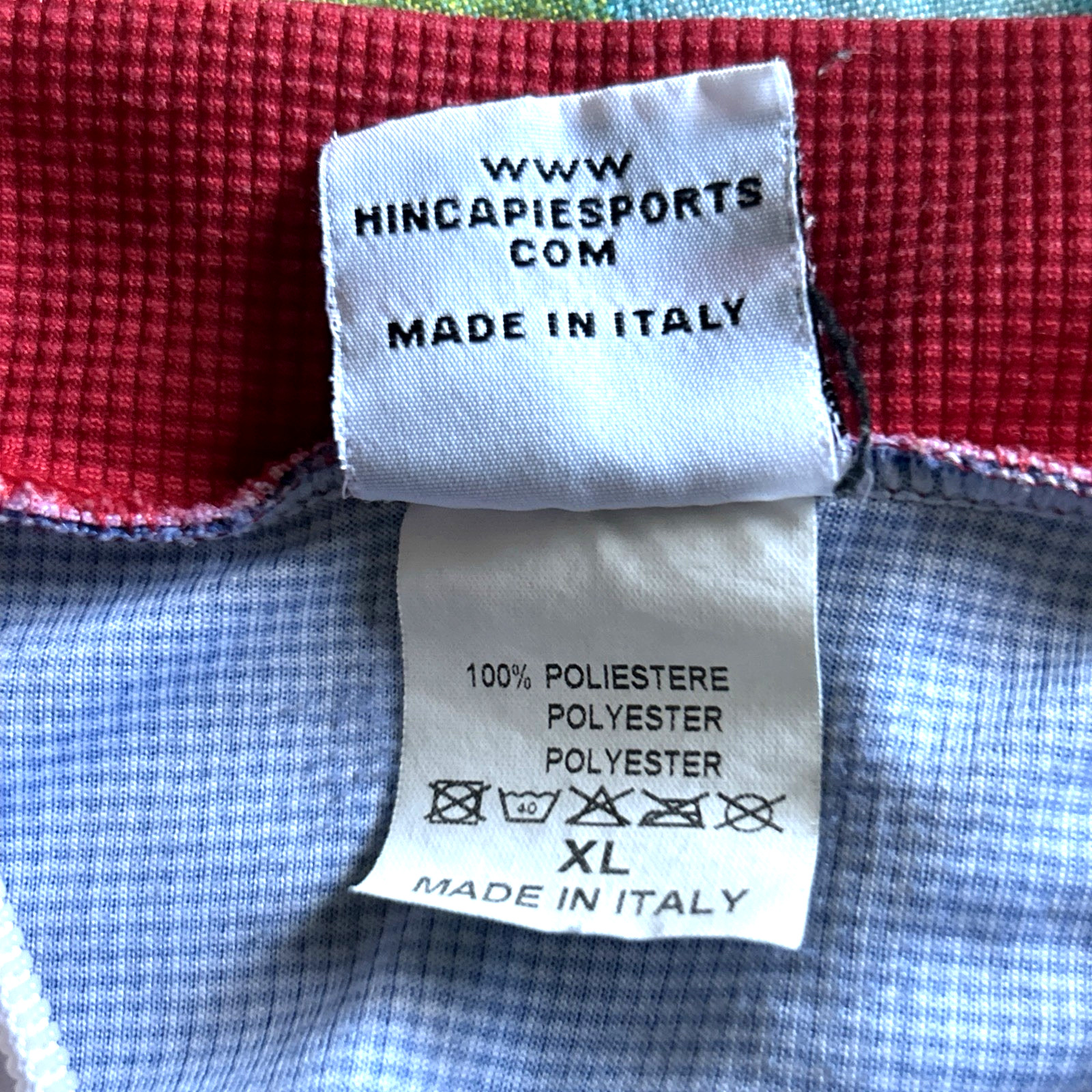 Santa Cruz Spokesman HINCAPIE Italy Made Full Zip Cycling Jersey XL Power Bar