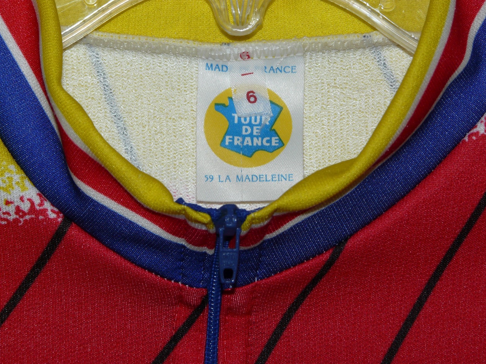 Vintage Au Tour De France Cycling Jersey Size 6 21 inch Chest 53 cm
