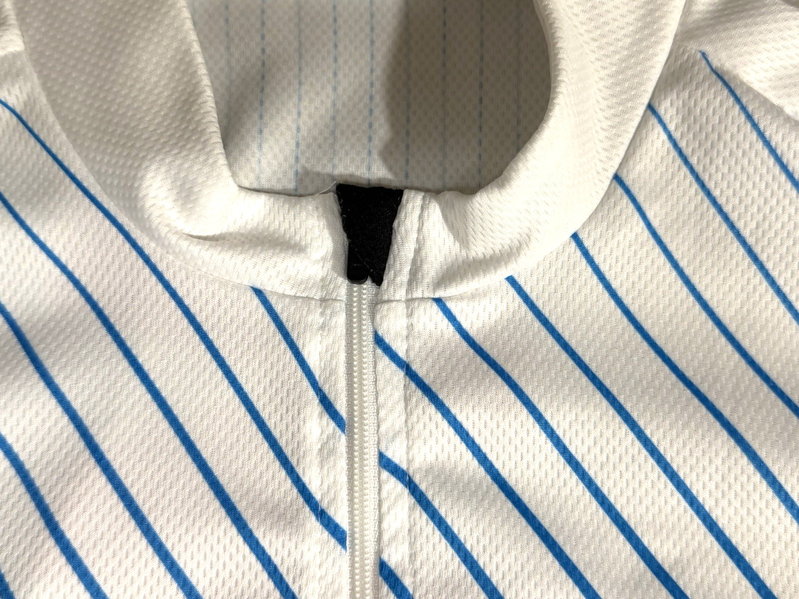 Donkey Label Racing Cycling Jersey Men’s 2XL Full Zip White/Blue Striped