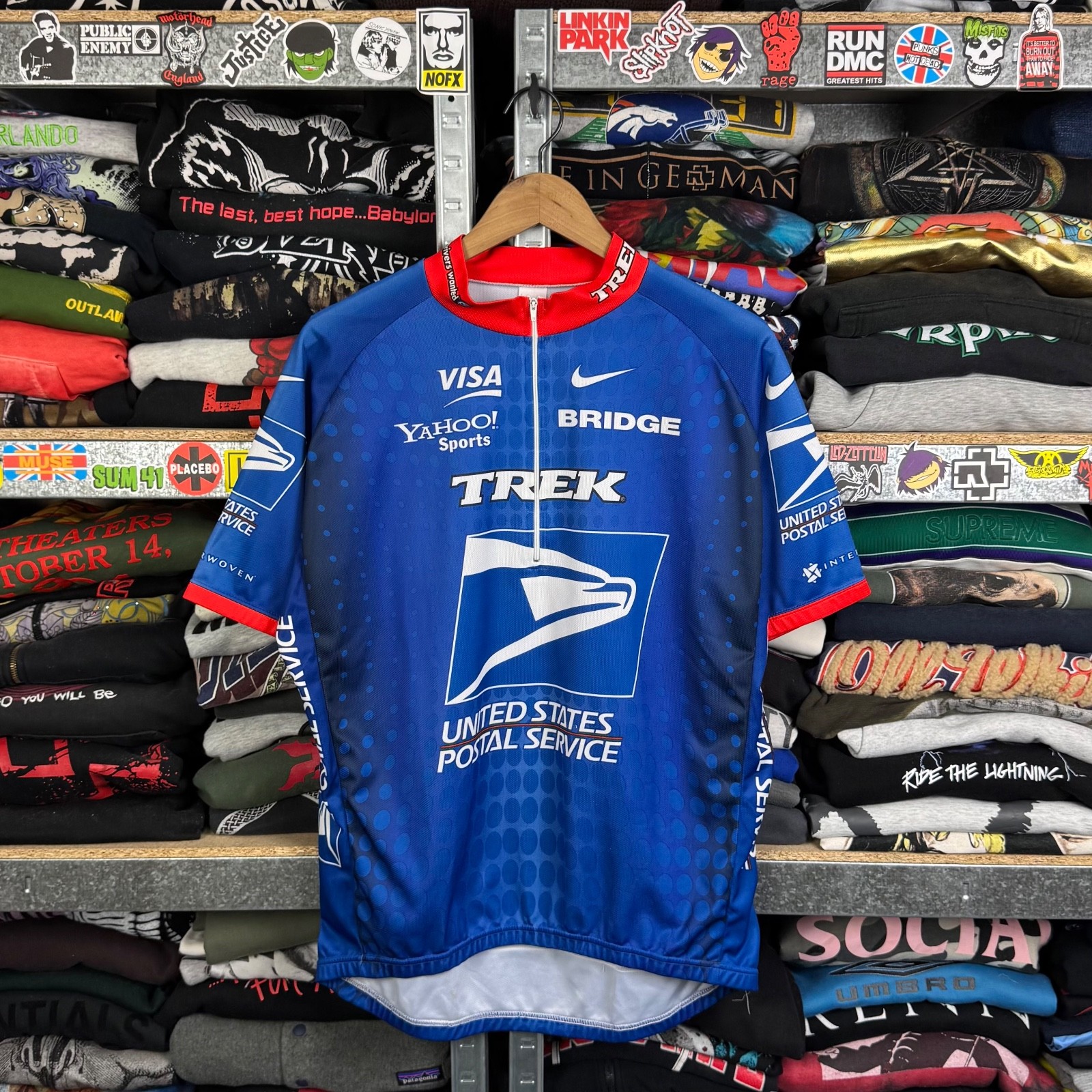 USPS TREK NIKE CYCLING JERSEY MADE IN ITALY VISA YAHOO BRIDGE 1/2 ZIP SIZE XXL