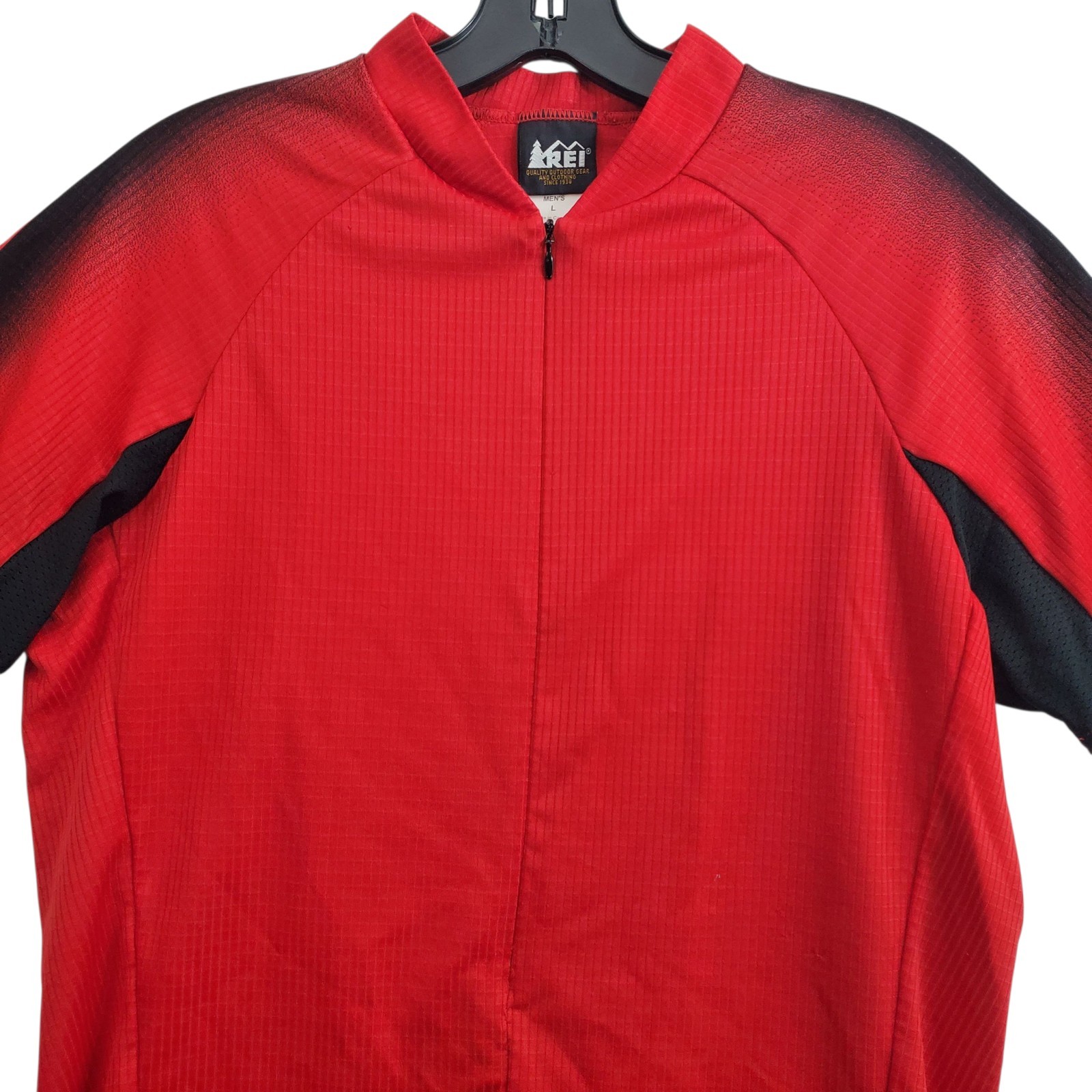 REI Cycling Jersey Adult Large Red Black Logo Biking Racing Activewear Outdoor