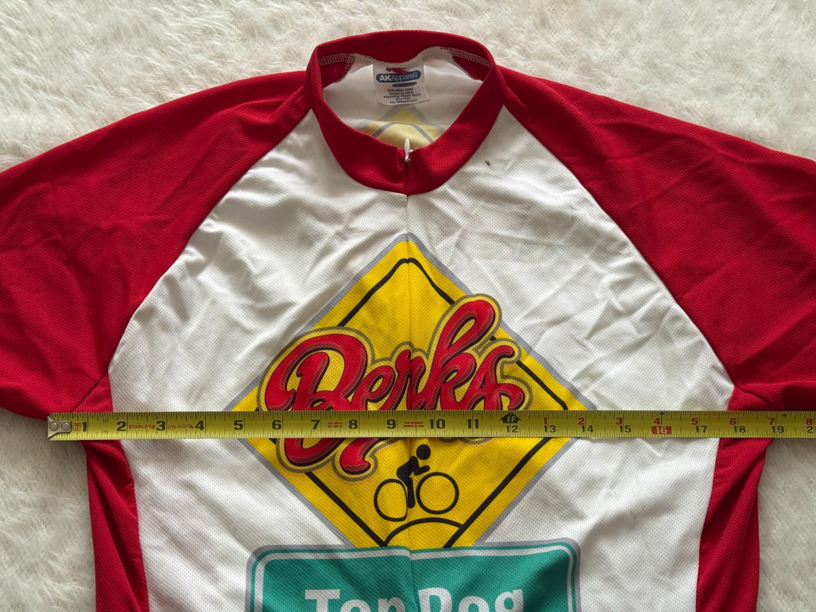 Berks Top Dog 2008 Hill Climb Red and White Cycling Jersey M