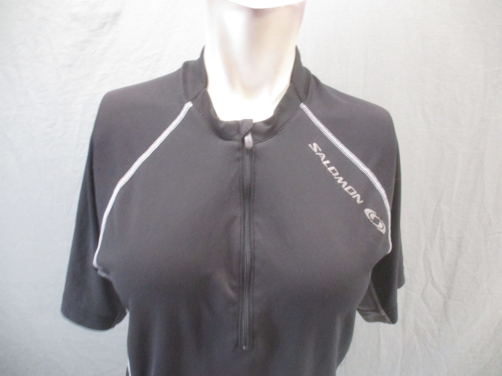 SALOMON One Size Womens Black 1/2 Zip Short Sleeve Cycling Compression Top 527