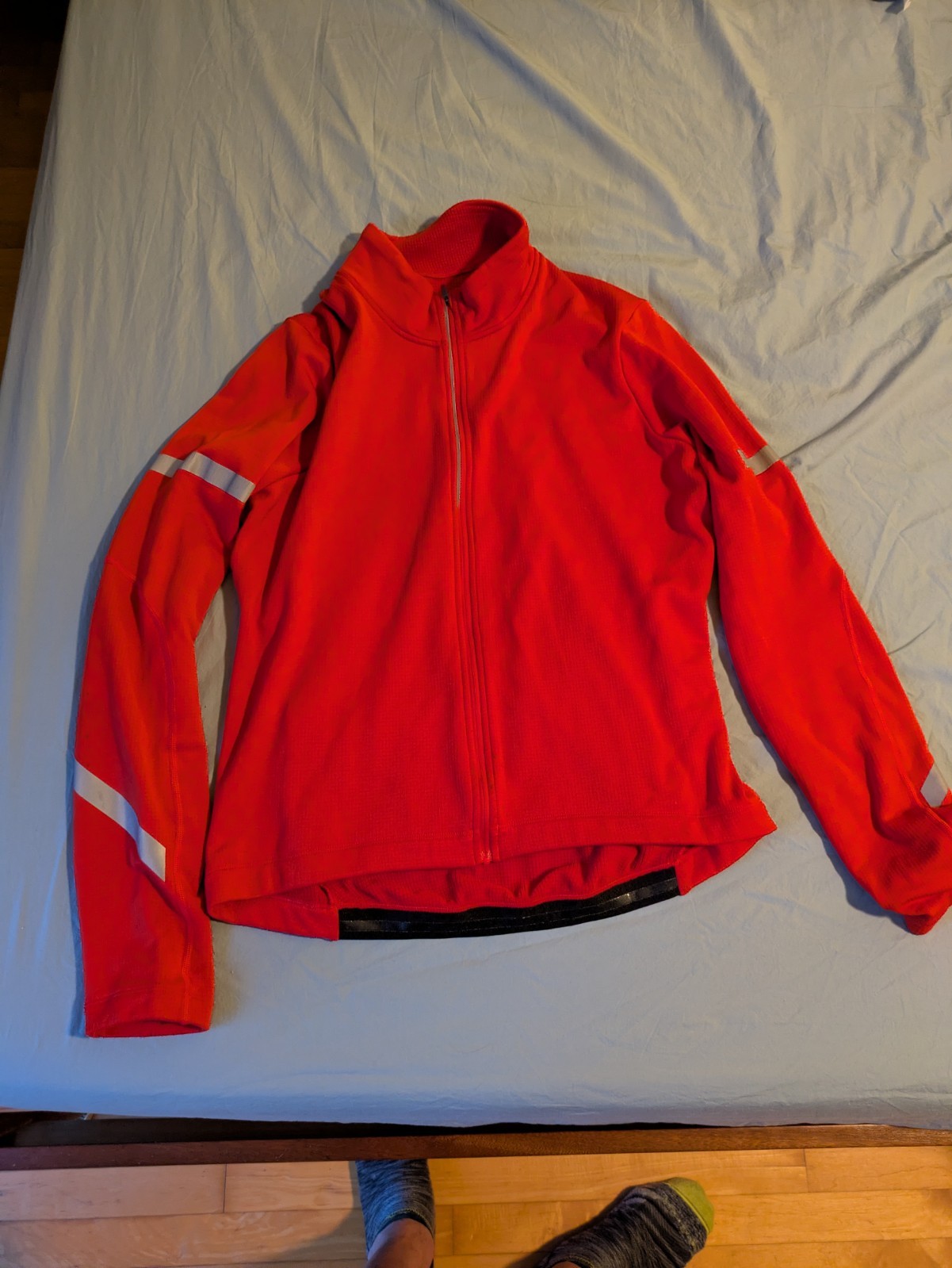 Winter cycling jersey REI Coop red insulated long sleeve L