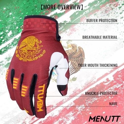 Motocross Motorcycle Dirt Bike Mexico Gloves Motorbike Riding Bike X-Large Red