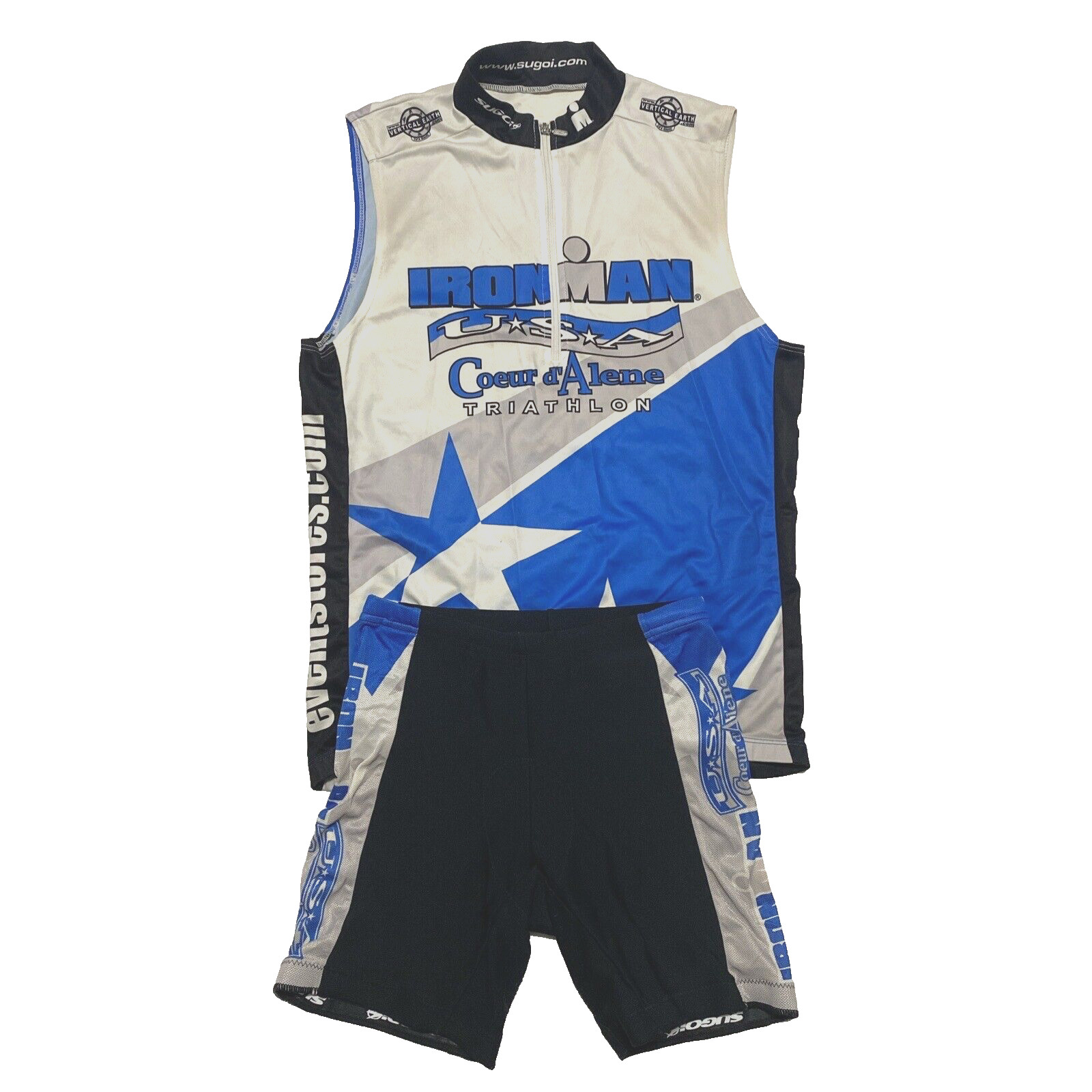 Ironman Coeur d’Alene ’05 Triathlon Mens Sz Medium Sleeveless Cycling Jersey Set