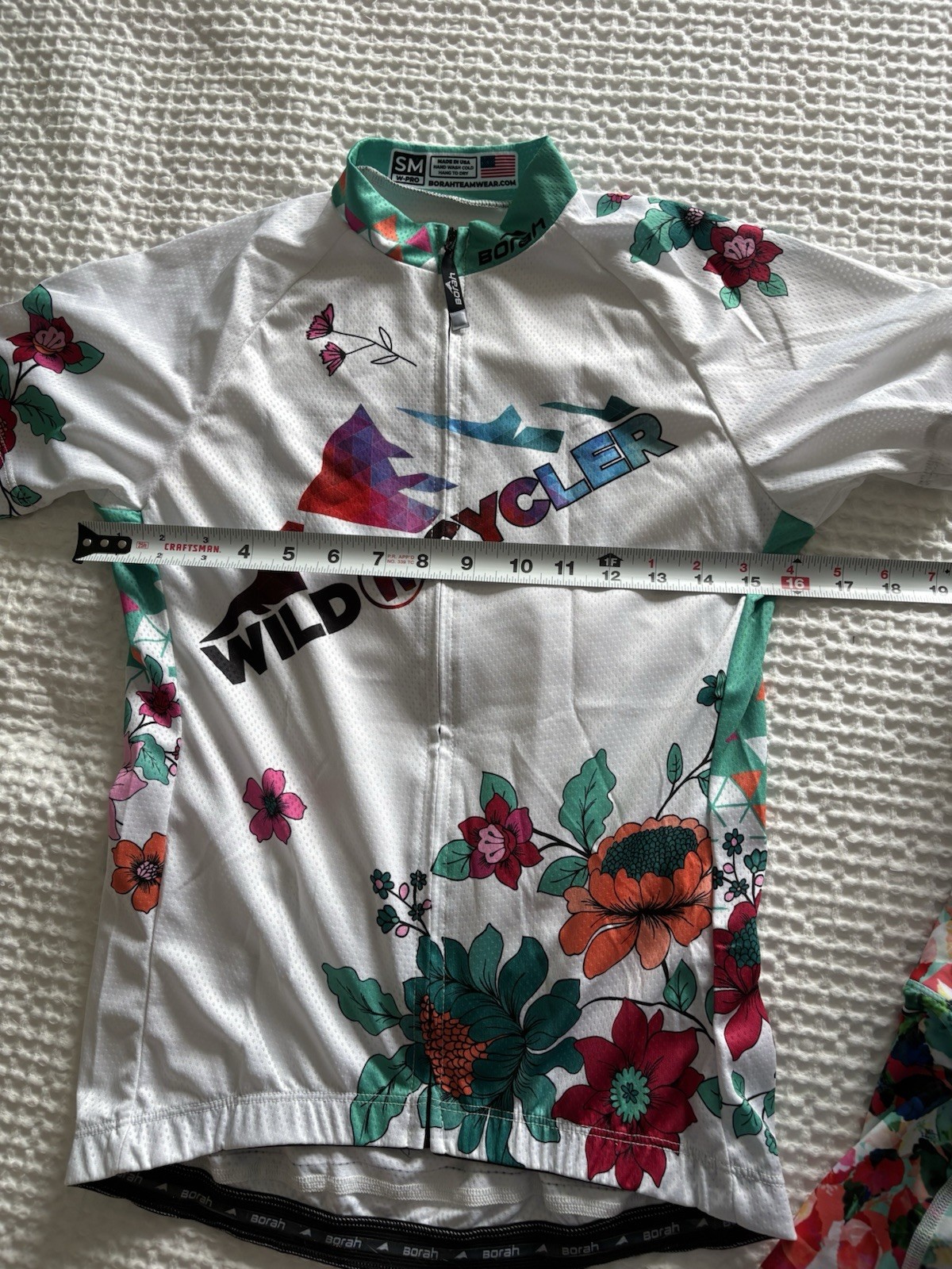 Wild Cycler Women’s Small And XS Cycling Kit Zip Top And Bottoms Floral And Teal