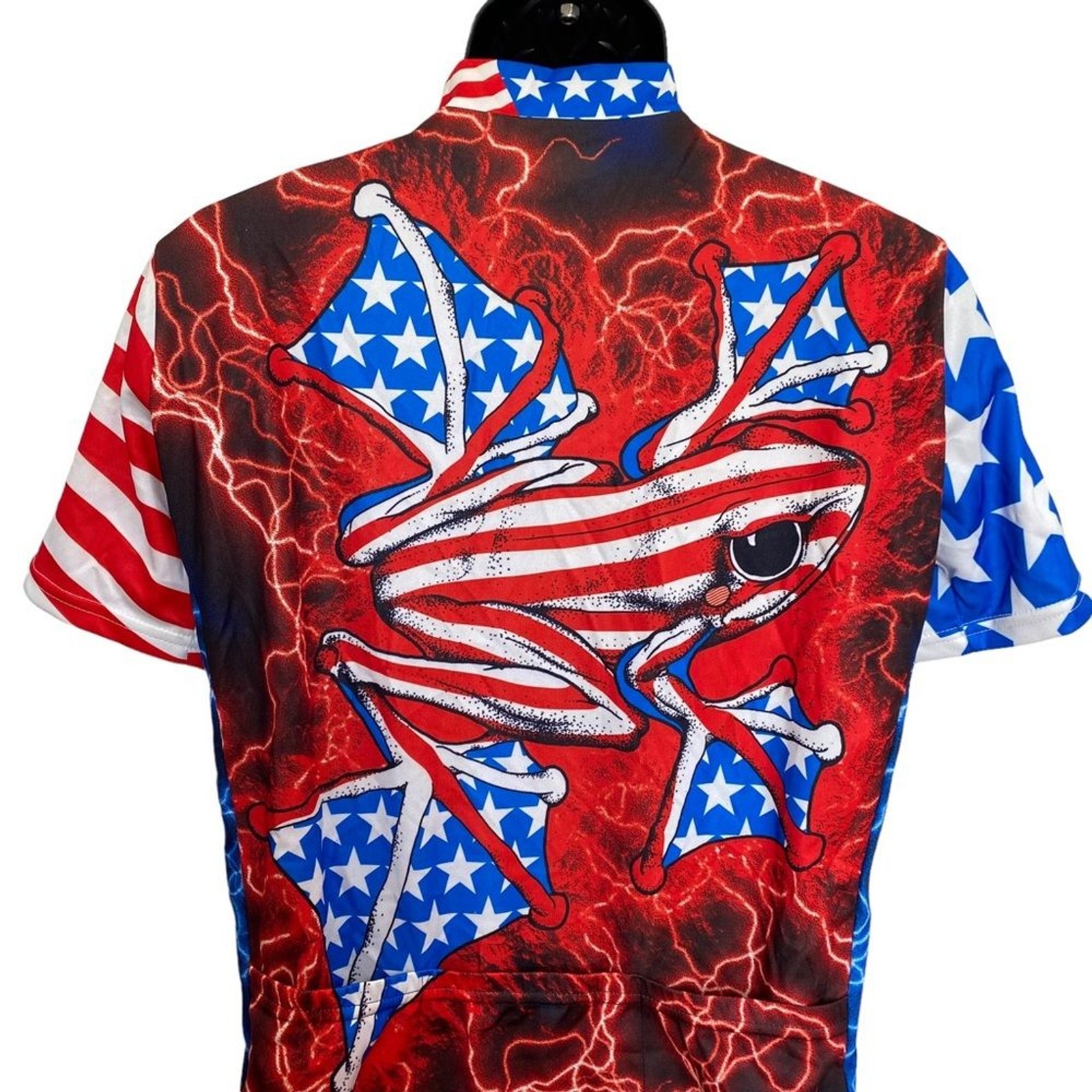 Primal Wear American Flyer Cycling Jersey Frog USA Stars & Stripes Sz M