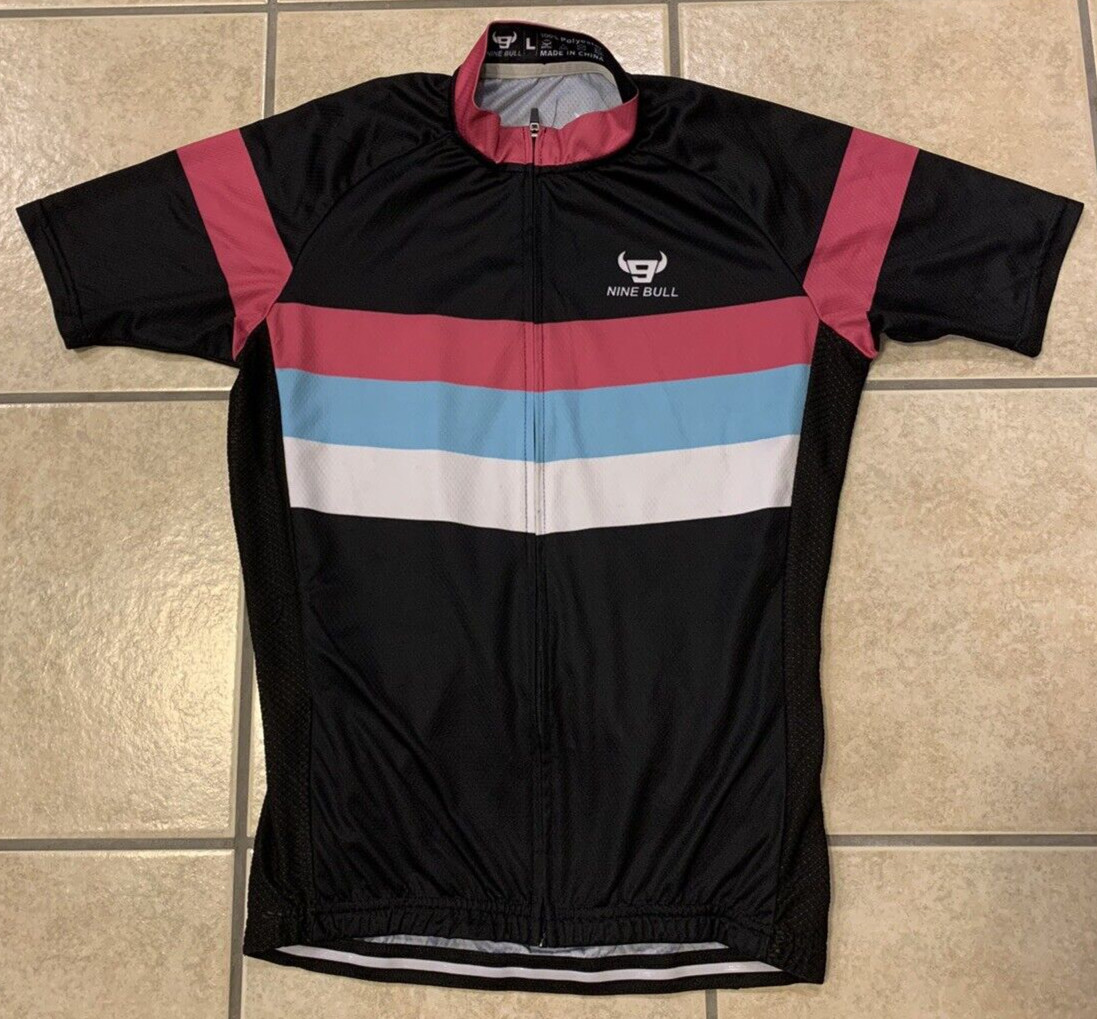 Women’s Large Nine Bull Full Zip Short Sleeve Cycling Jersey Top