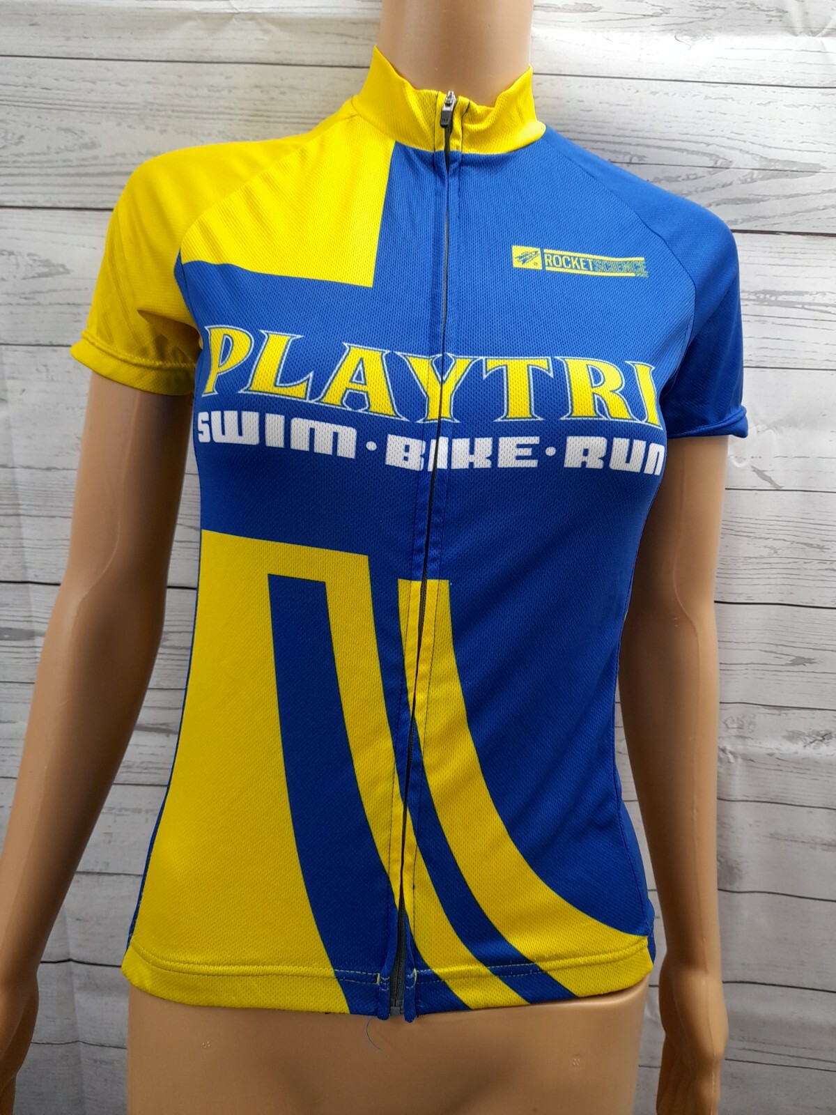 Rocket Science Sports Bike Cycling Jersey Playtri Shirt Womans Sz S Race Team