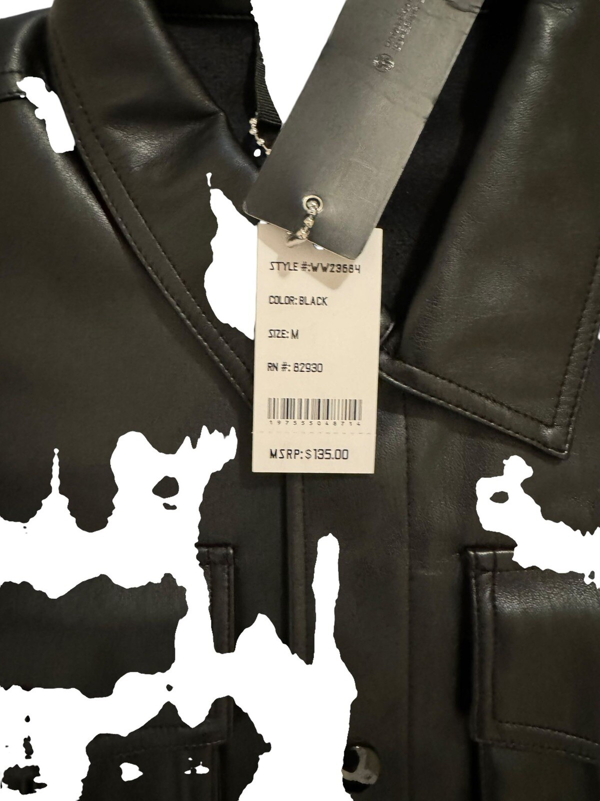 Men Smoke Rise Leather Jacket Size M