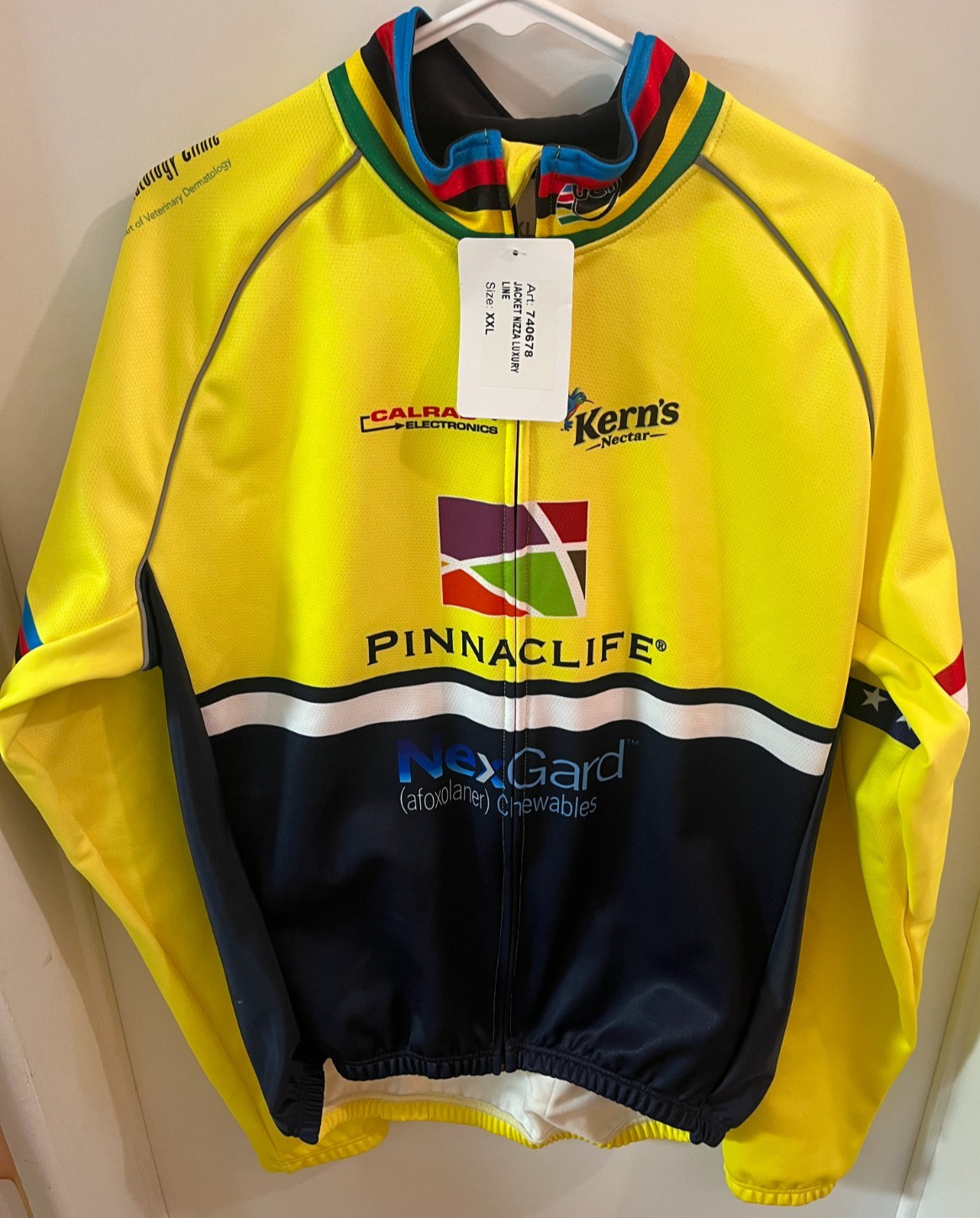Nizza Luxury Line Long Sleeve Cycling Anti-Wind Yellow Bicycle JACKET Size XXL