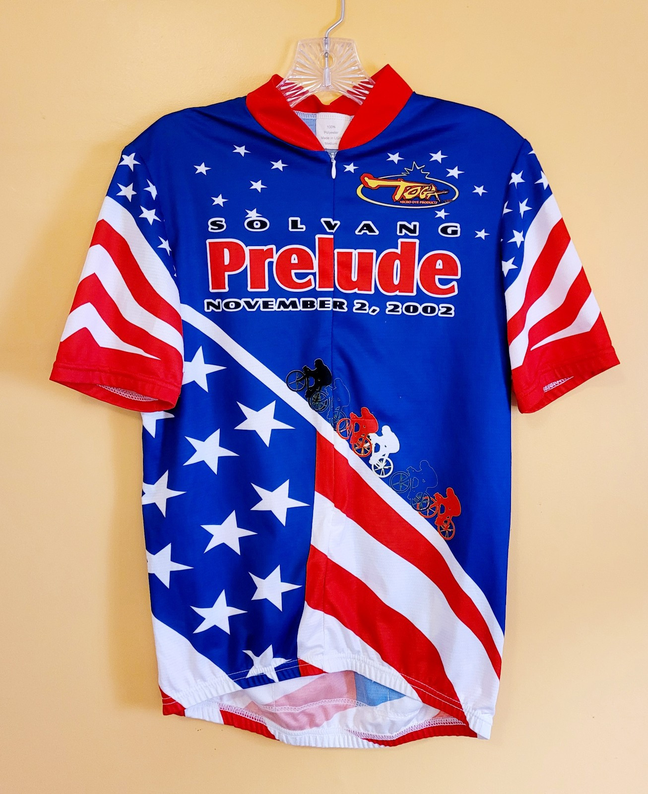Toga Solvang Prelude 2002 Cycling Jersey Medium 3/4 Zip Pockets New Free Shipp.