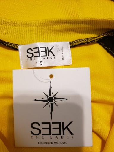 Seek The Label Cycling Jersey Women Small Yellow Maroon Removable Sleeve 1/4 Zip
