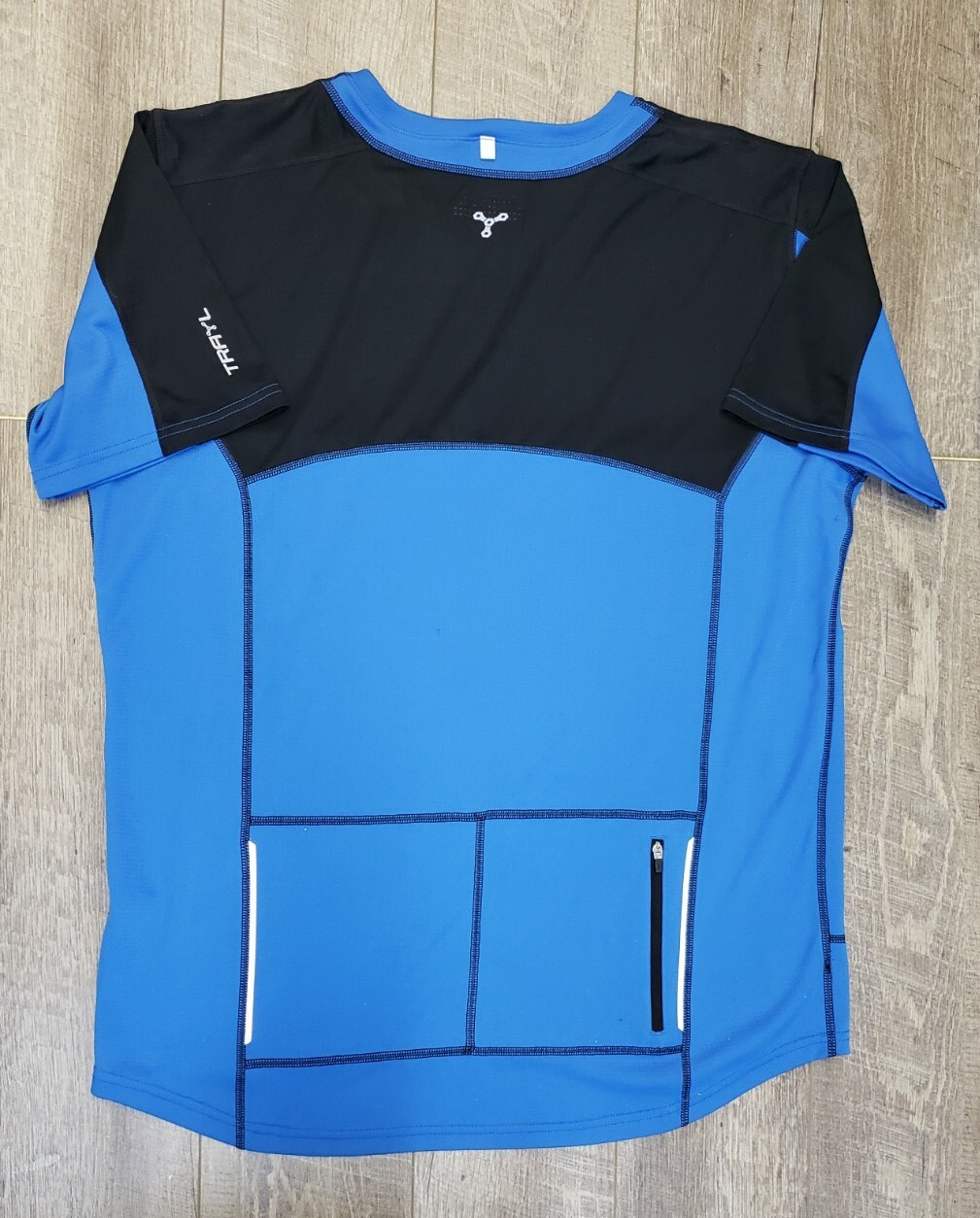 Lot Of 3 Trayl Mens Red Blue Pullover 1/4 Zip Cycling Jersey – Size L