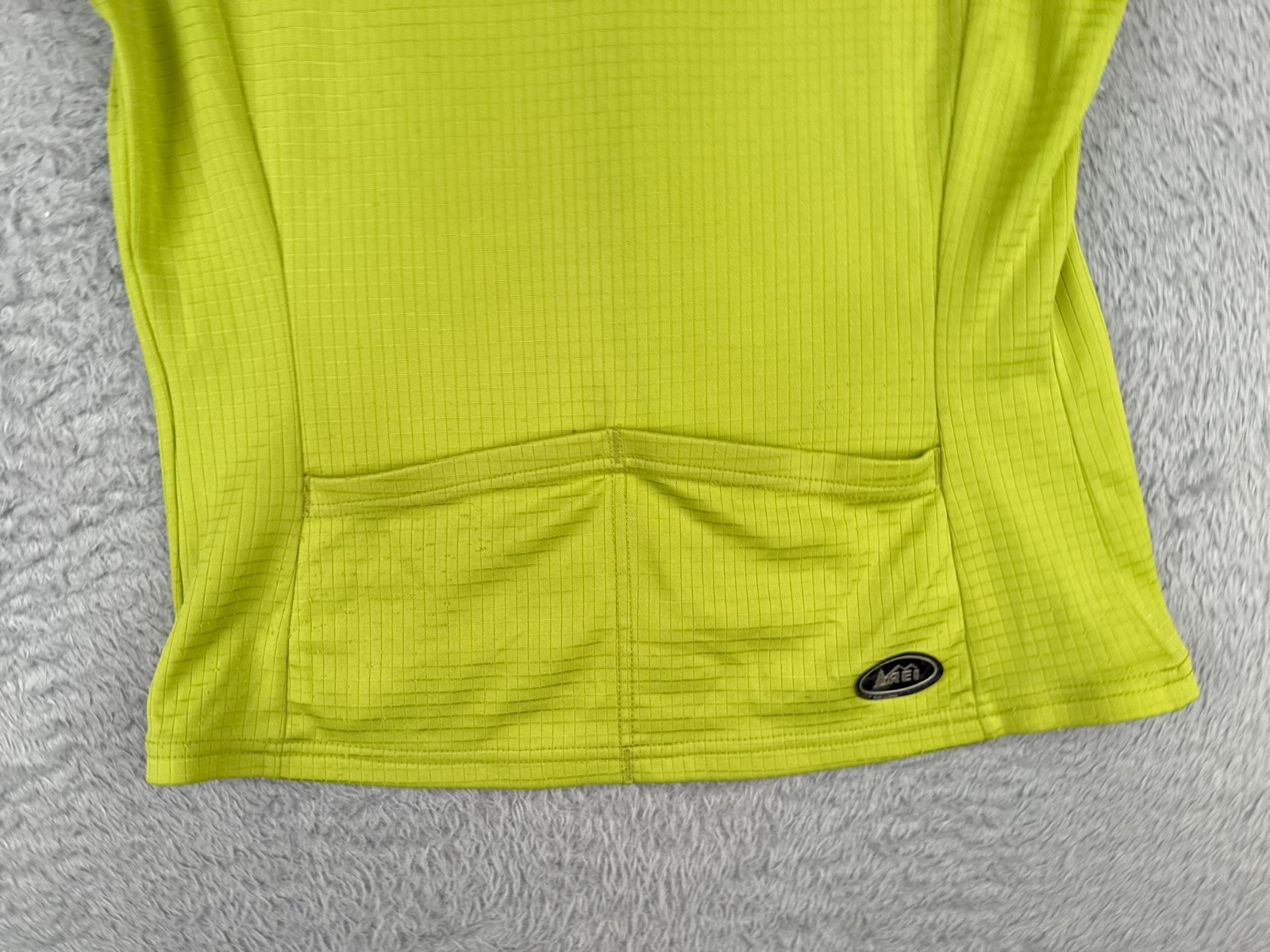 VINTAGE REI Cycling Jersey Womens Large Green 1/2 Zip Short Sleeve Polyester