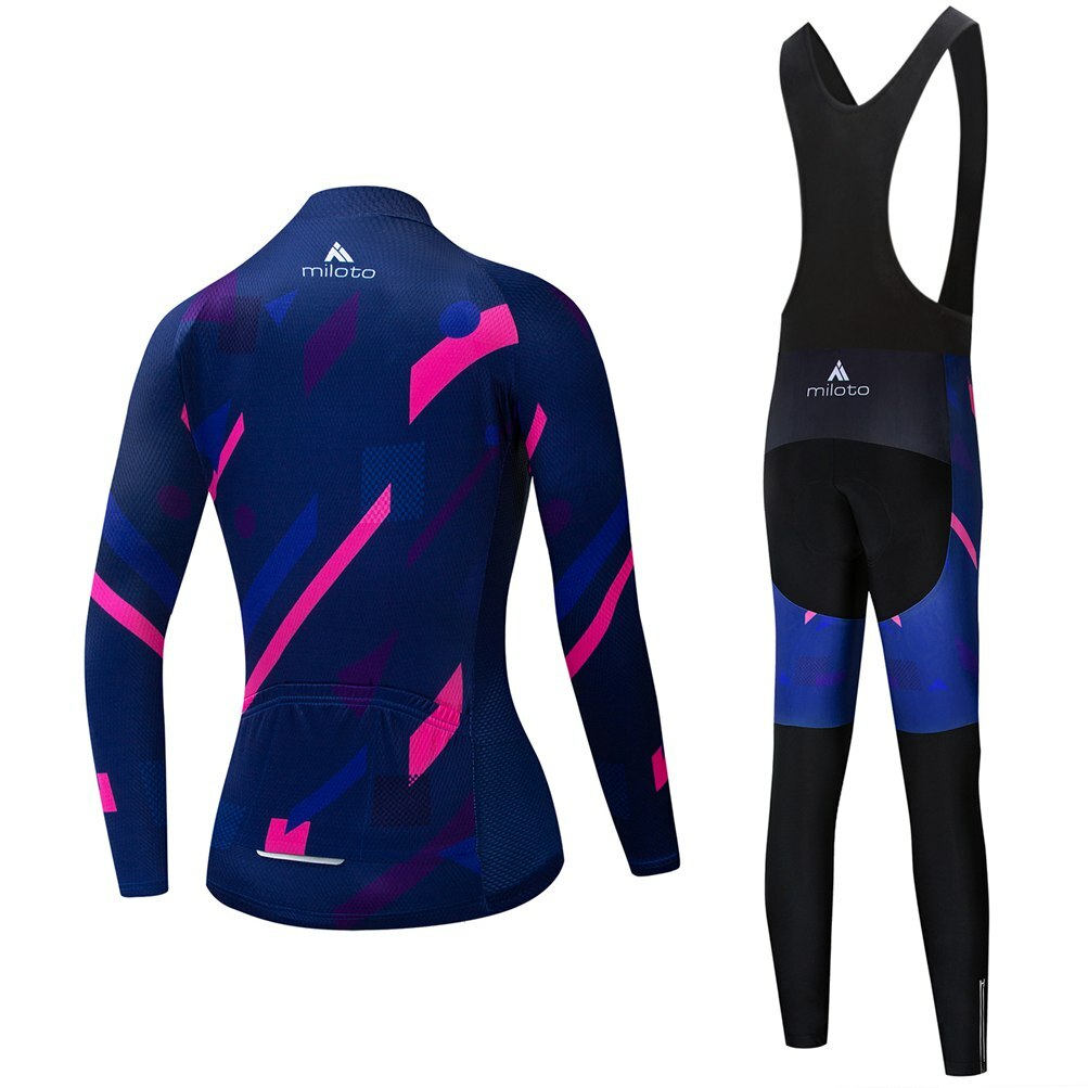Miloto Women’s Cycling Long Kit Long Sleeve Jersey and (Bib) Pants Tight Padded