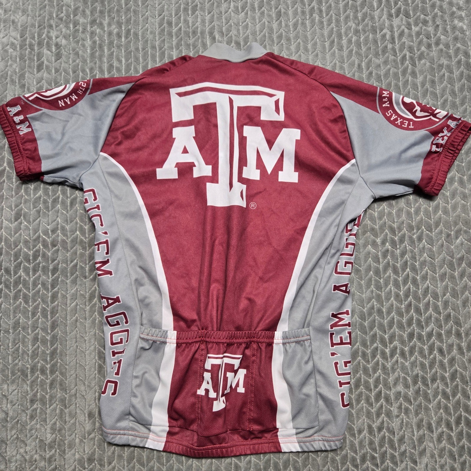 Adrenaline Promotions Texas A&M Aggies Cycling Jersey Mens Large Maroon Grey Zip