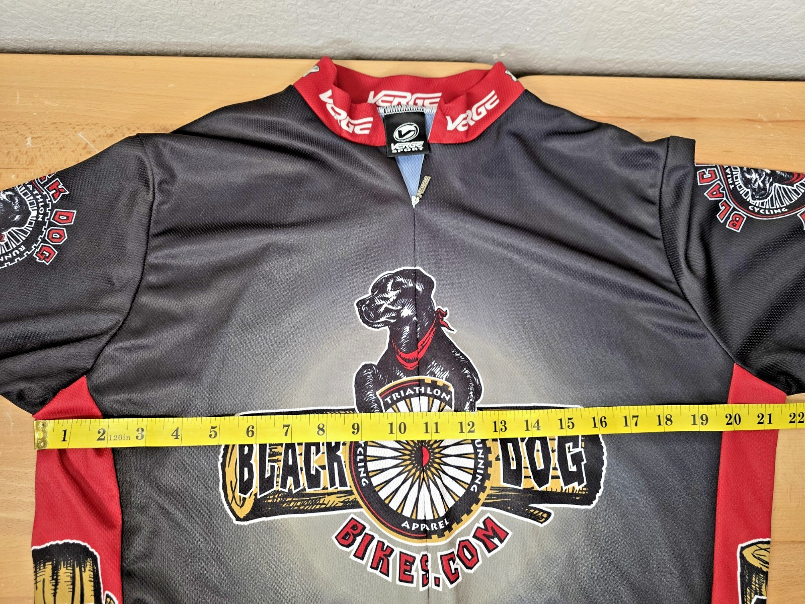 Vintage Verge Black Dog Triathlon Cycling Jersey Men’s L Short Sleeve Bike Shirt