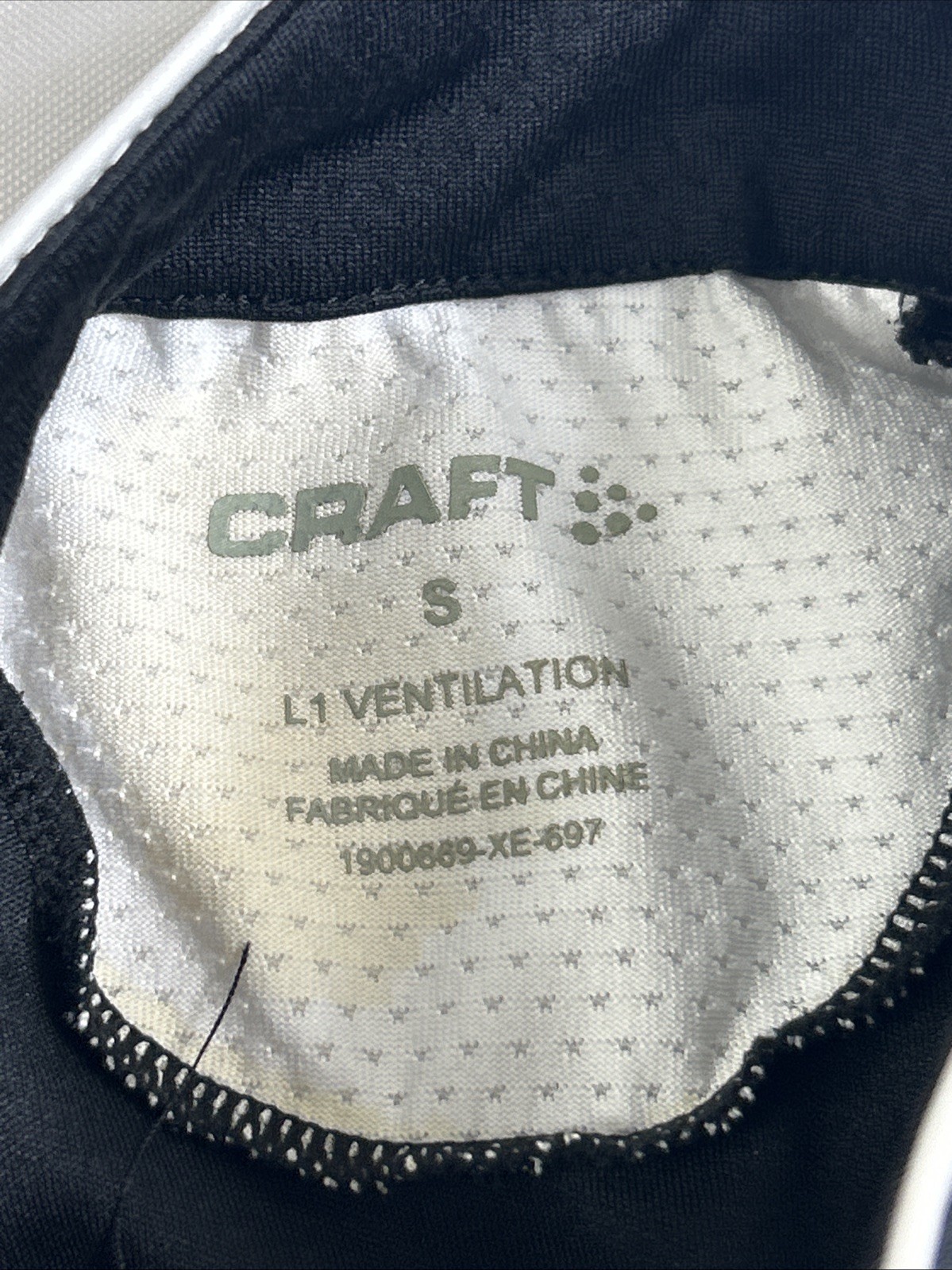 Craft Cycling Jersey Womens Small Black White Full Zip Short Sleeve Pocket Top