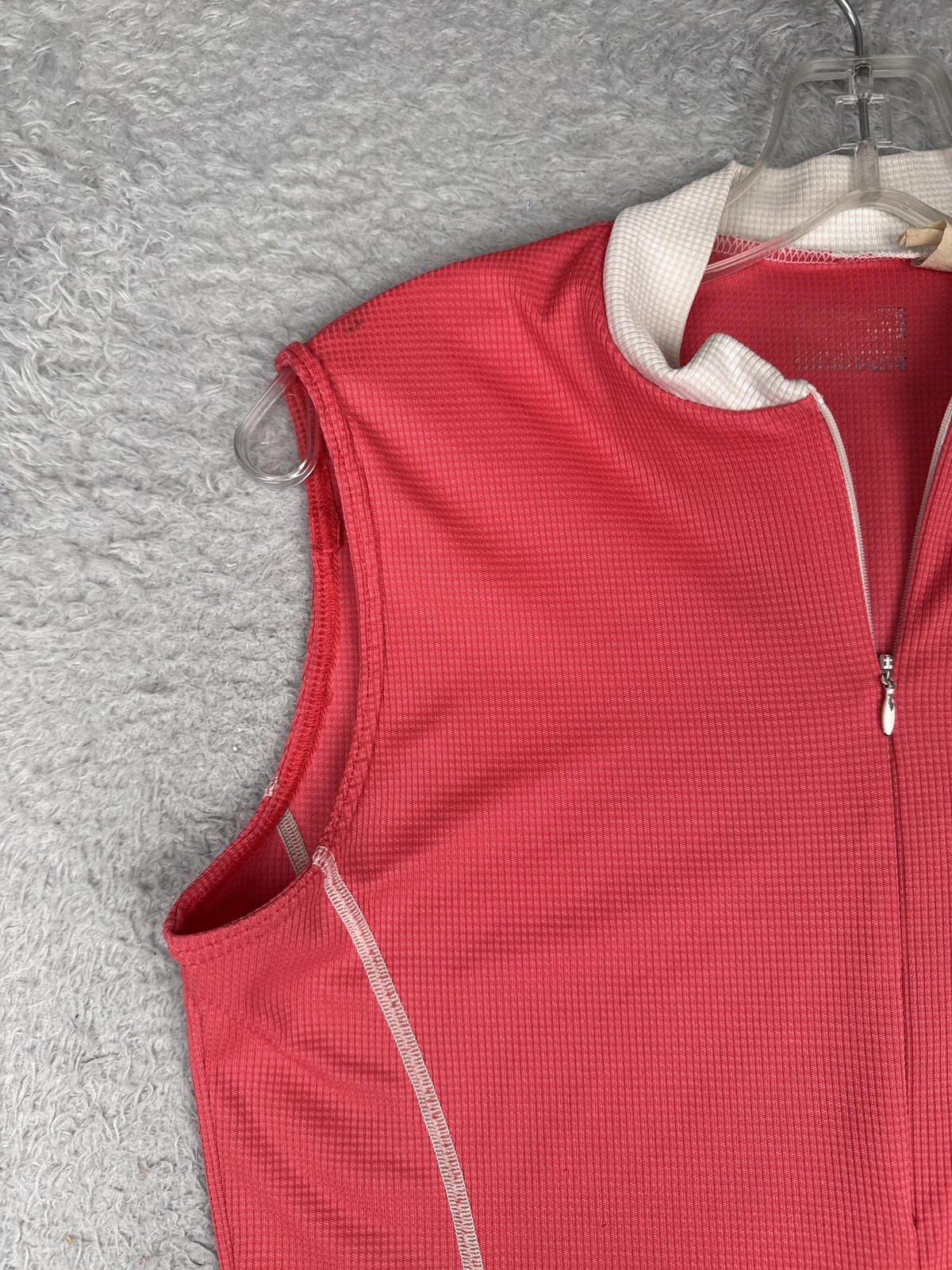 Performance Cycling Jersey Shirt Womens Medium Pink Sleeveless Zip Back Pockets