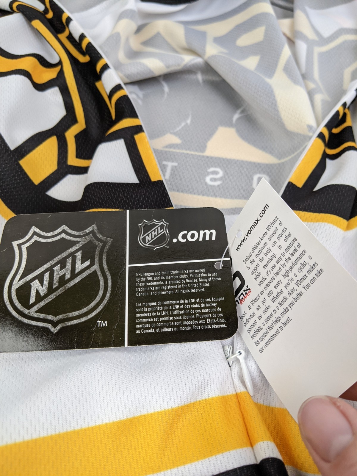 VOmax NHL Boston Bruins Cycling Bike Zip Jersey Shirt Mens Size XS NWT New