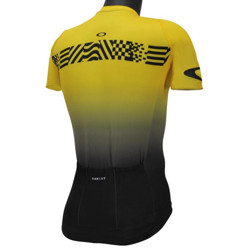 Oakley Colorblock Road Jersey Mens XL Extra Large Yellow Black Cycling Bike Top