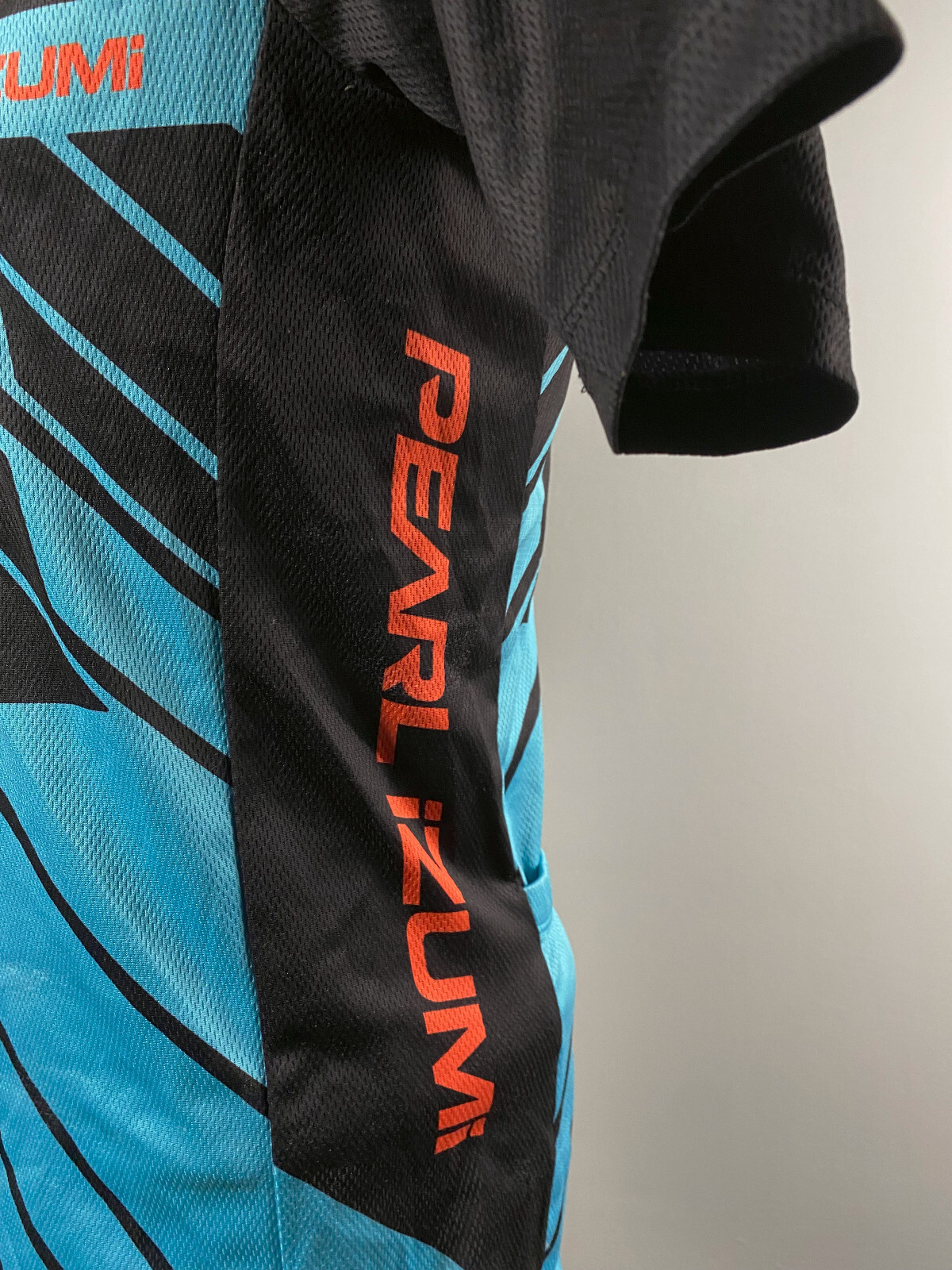 Pearl Izumi Cycling Jersey Mens Black Blue Full Zip Track Activewear Top Size M
