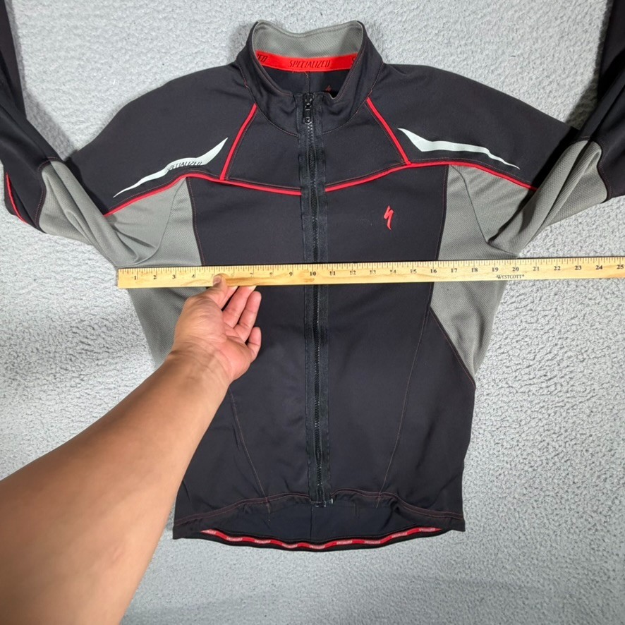 Specialized Cycling Jacket Mens Large Black Full Zip Outdoor Stretch Pockets